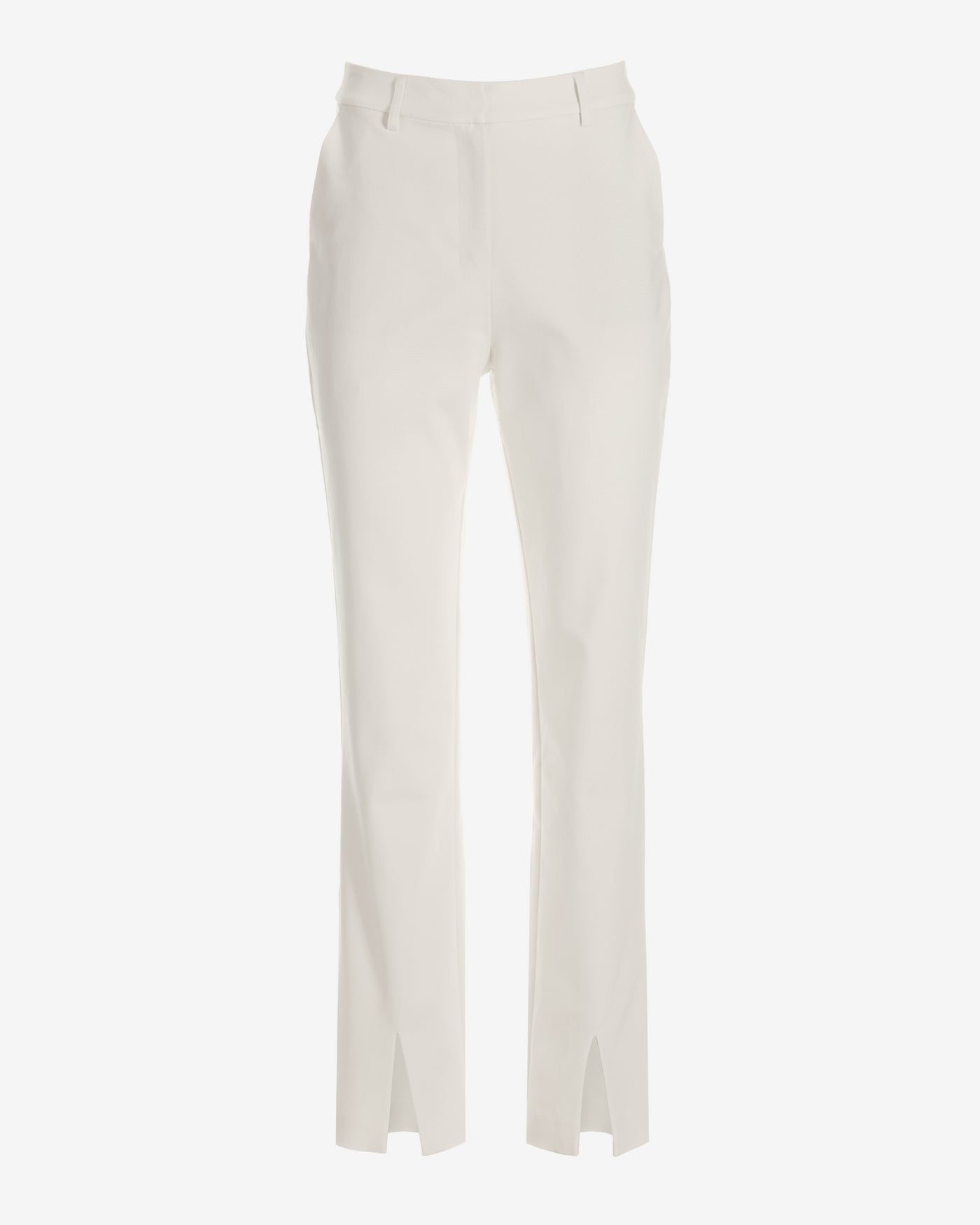 Newport Modern Slim Straight Leg Slit Front Trouser Pant Ivory