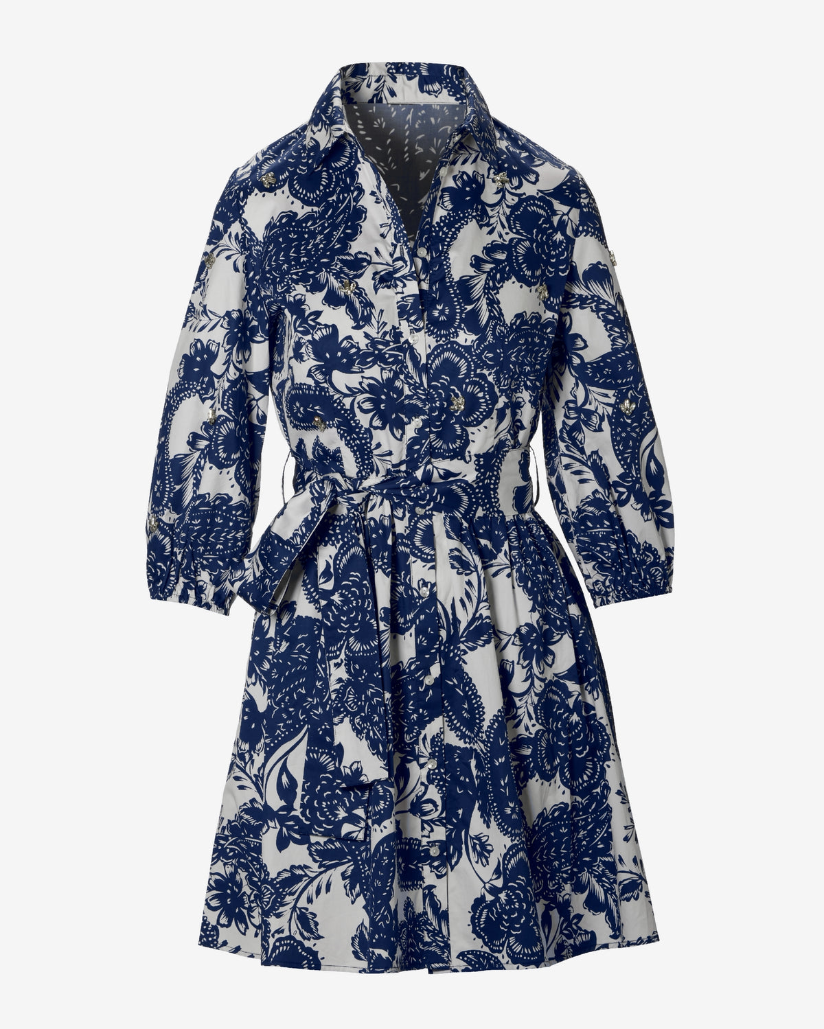 Crystal Embellished Tropical Breeze Print A Line Dress Tropical Breeze