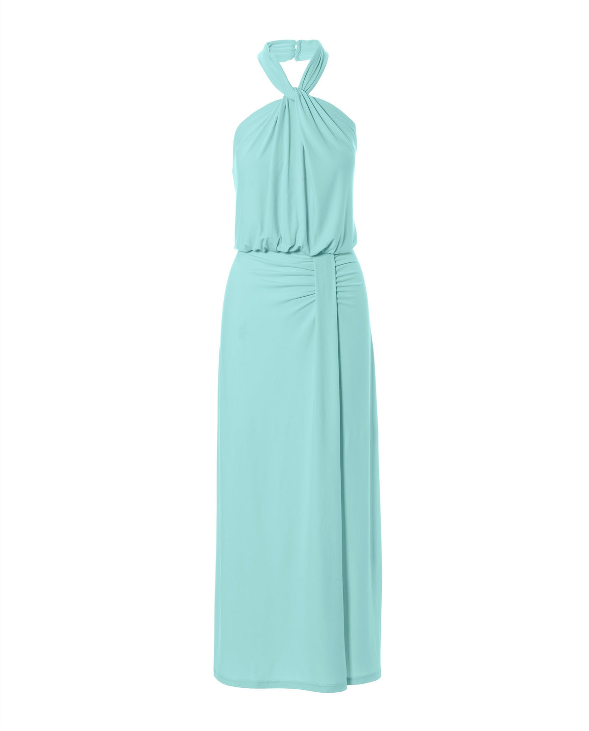 Halter Blouson Knit Ankle Length Dress Island Paradise