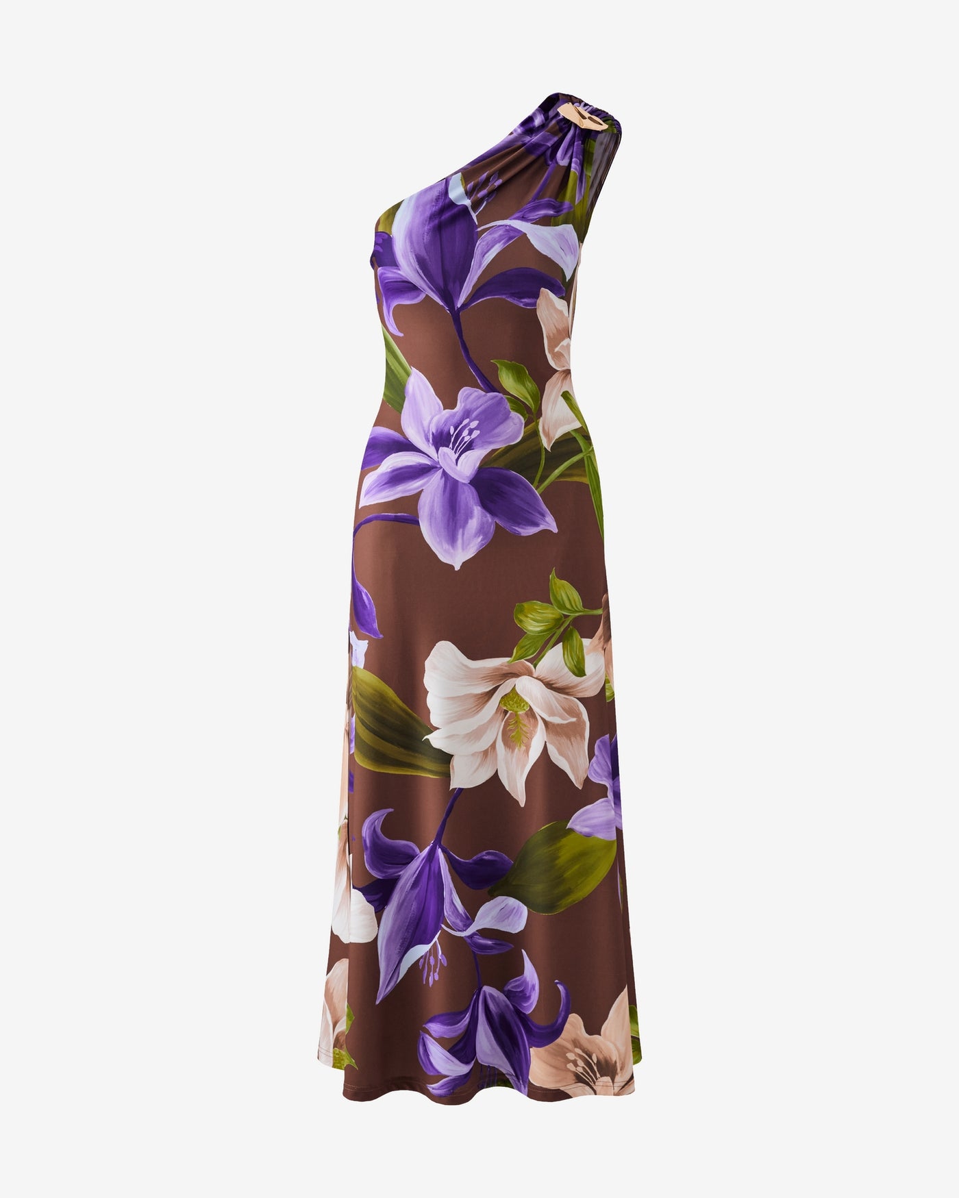 Printed One Shoulder Maxi Dress Desert Blooms