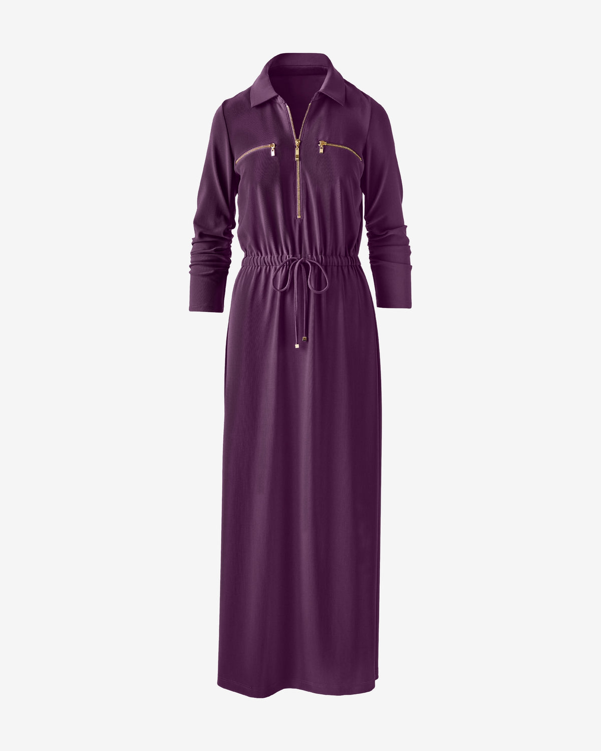 Beyond Travel Ruched Sleeve Maxi Dress Blackberry Wine