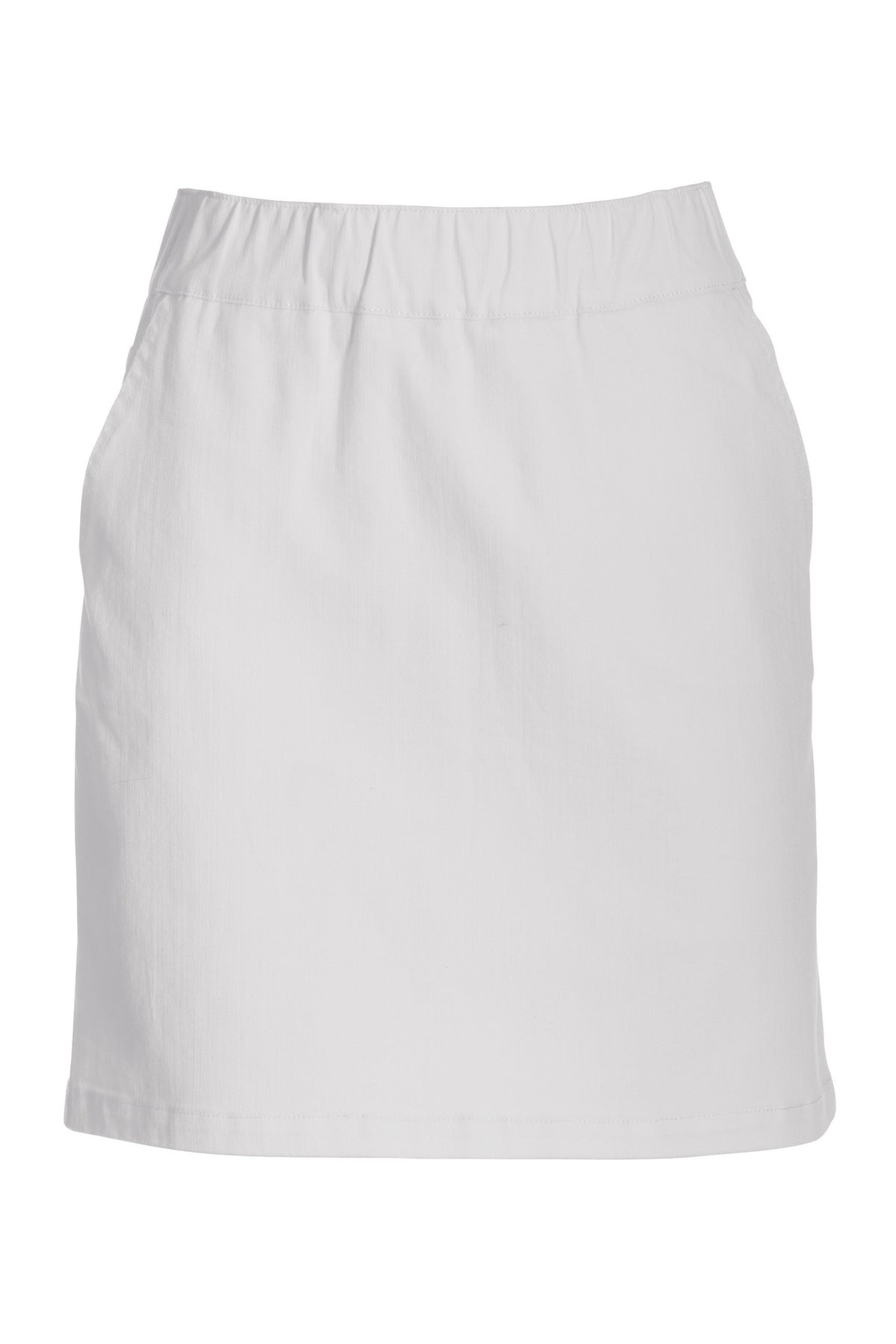 Pull On Denim Skort White Denim