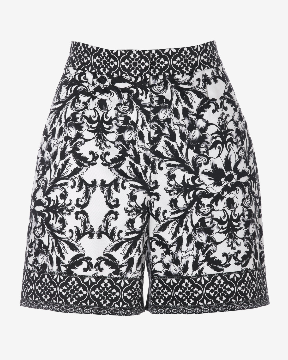 Midnight Tile Print Trouser Short Black