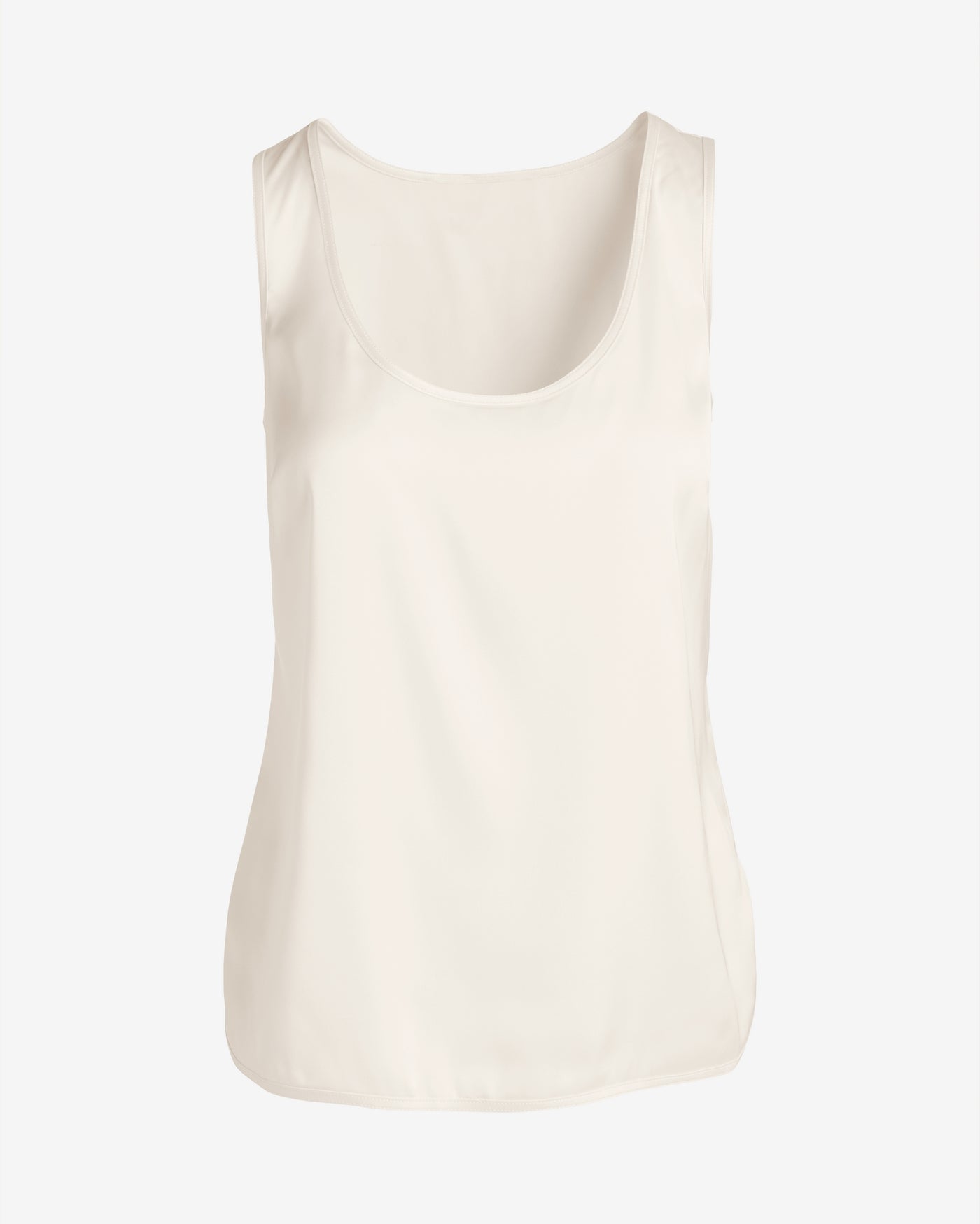 Samantha Scoop Neck Charmeuse Blouse Off White