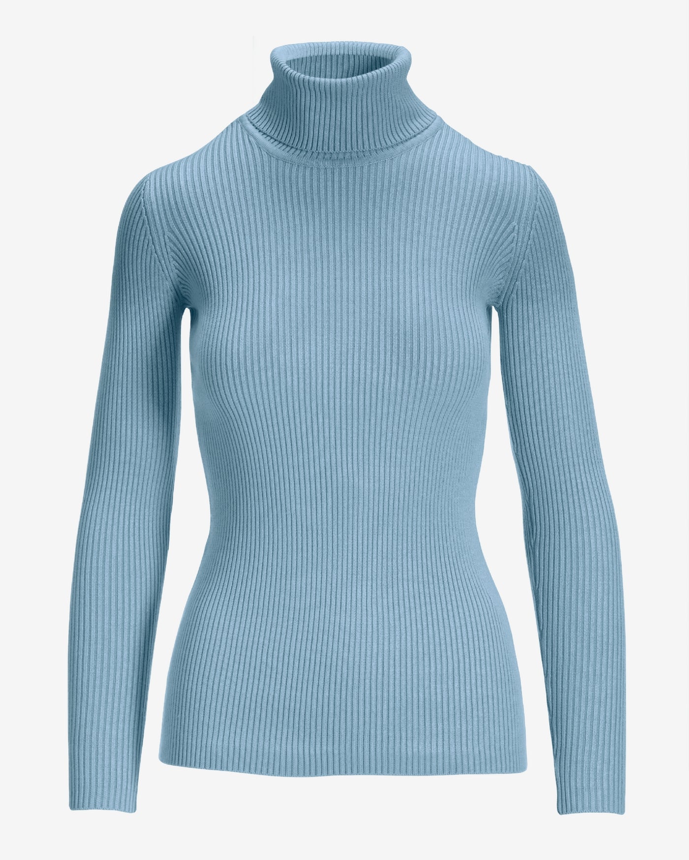 Ribbed Turtleneck Sweater Clear Blue Sky