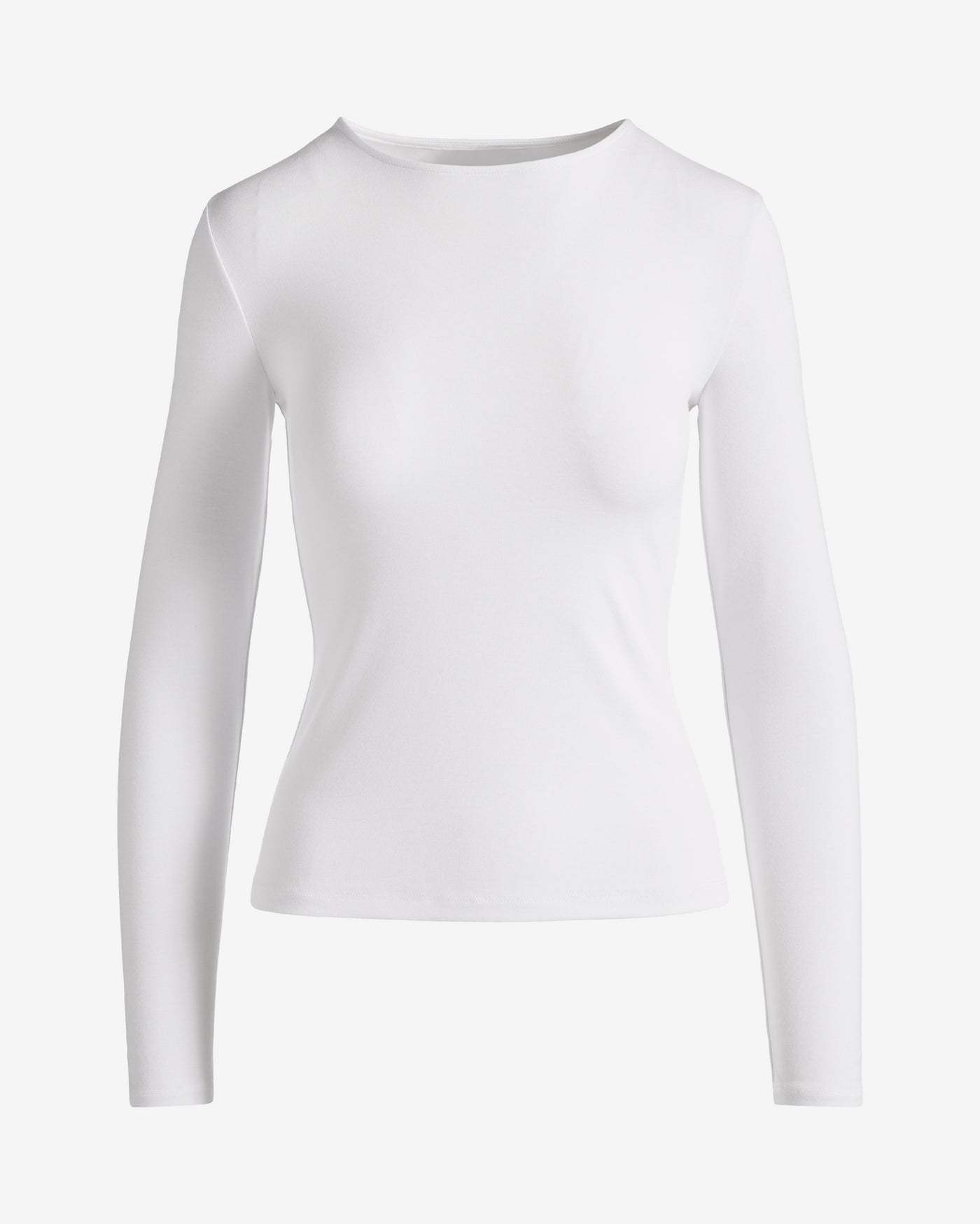 Crew Neck Knit Top White