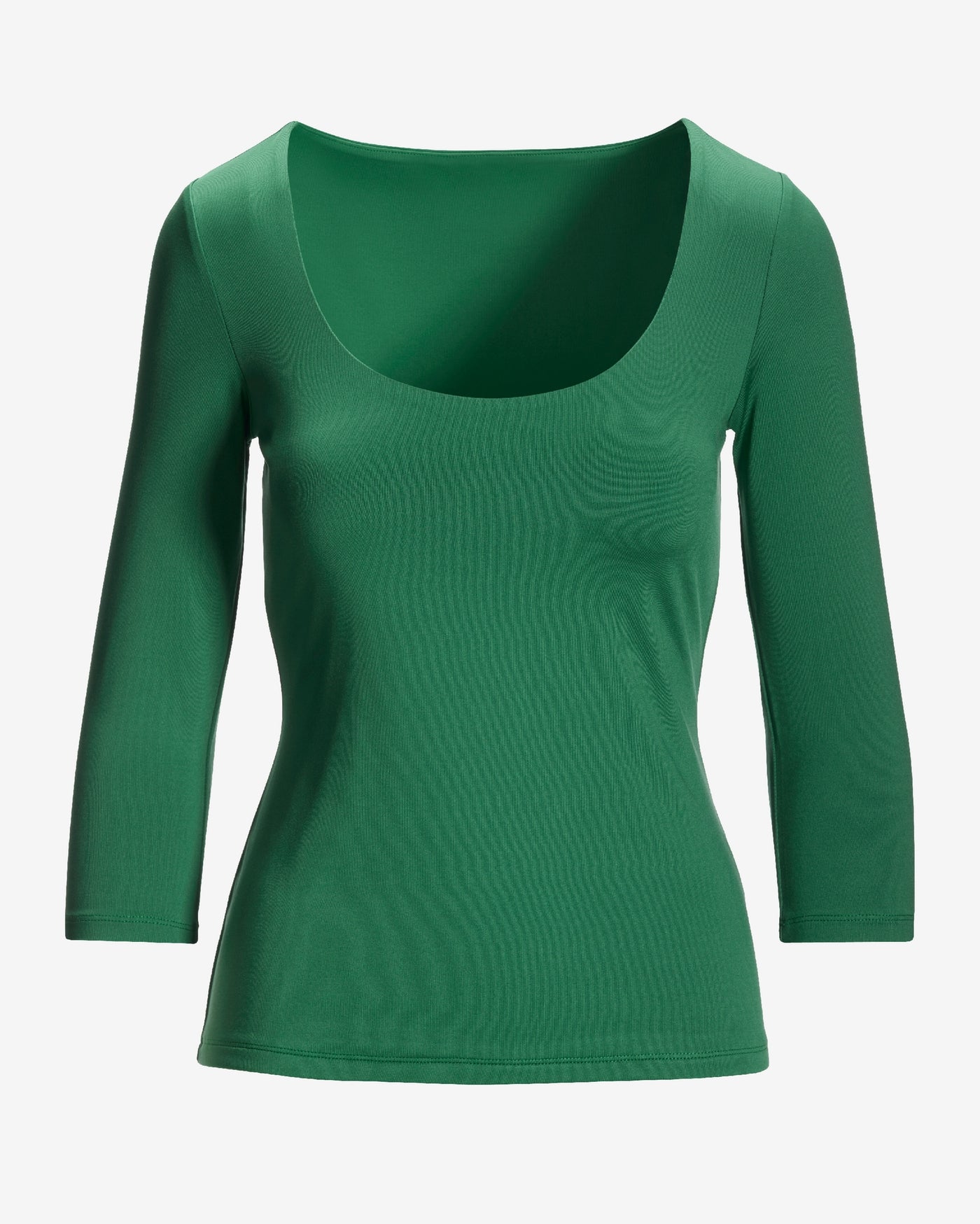 So Modern Scoop Neck Three Quarter Sleeve Top Verdant Green