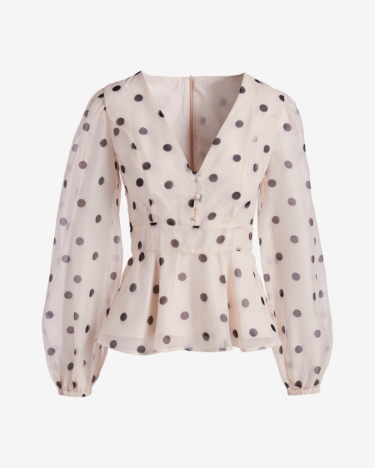 Printed Polka Dot Peplum Blouse Forever Dot