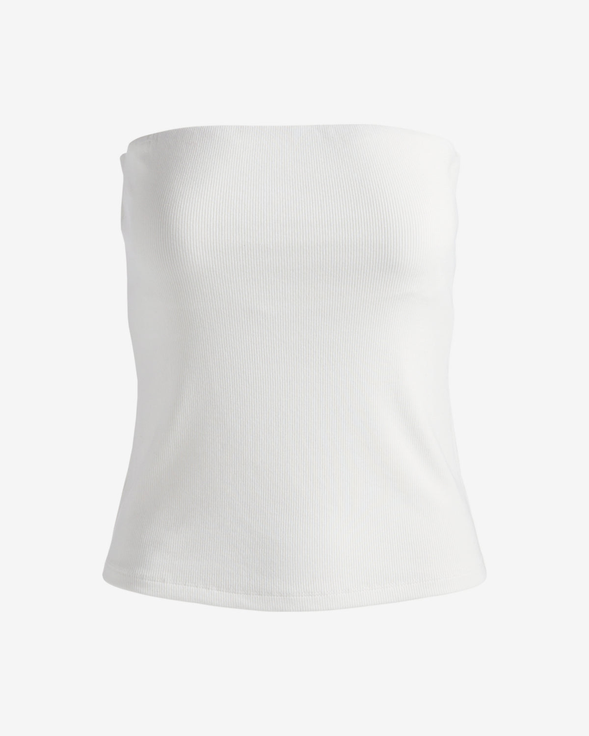 So Essential Ribbed Strapless Tube Top White