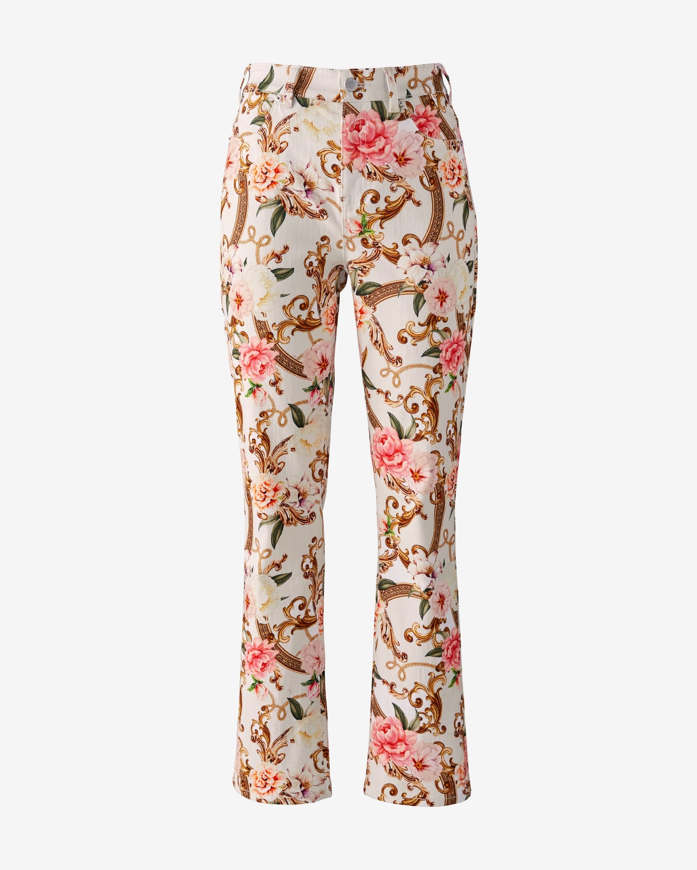 Status Print Slim Straight Leg Jean Floral Fleurs