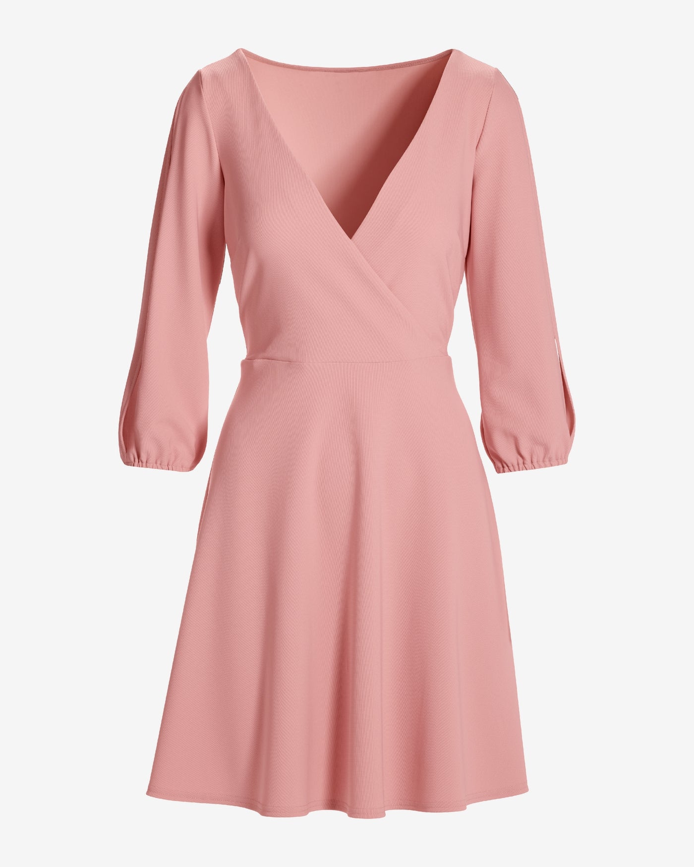 Beyond Travel Slit Sleeve Short Dress Bridal Rose