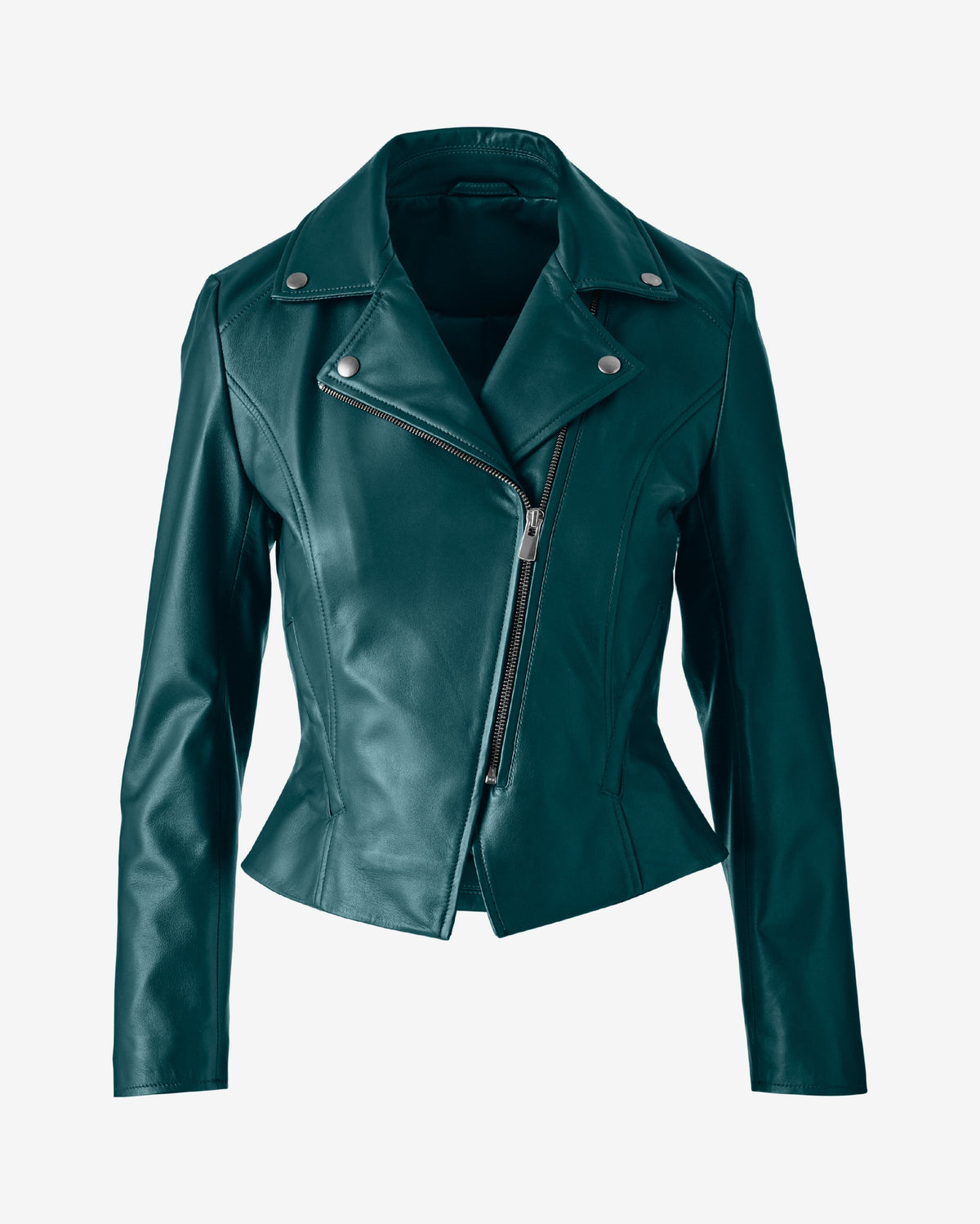 Genuine Leather Moto Deep Teal