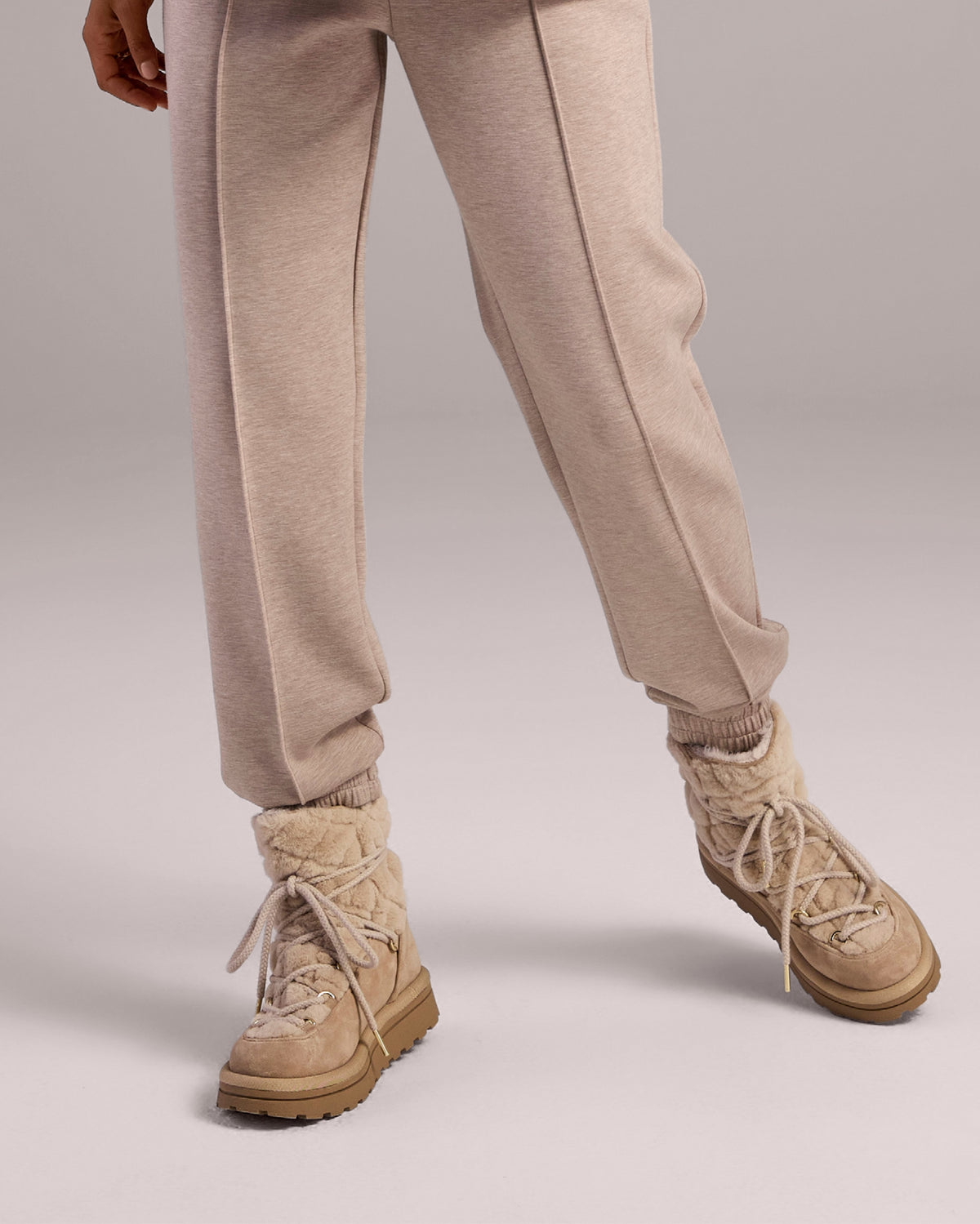 Sam Edelman Fur Lace Up Bootie Tan