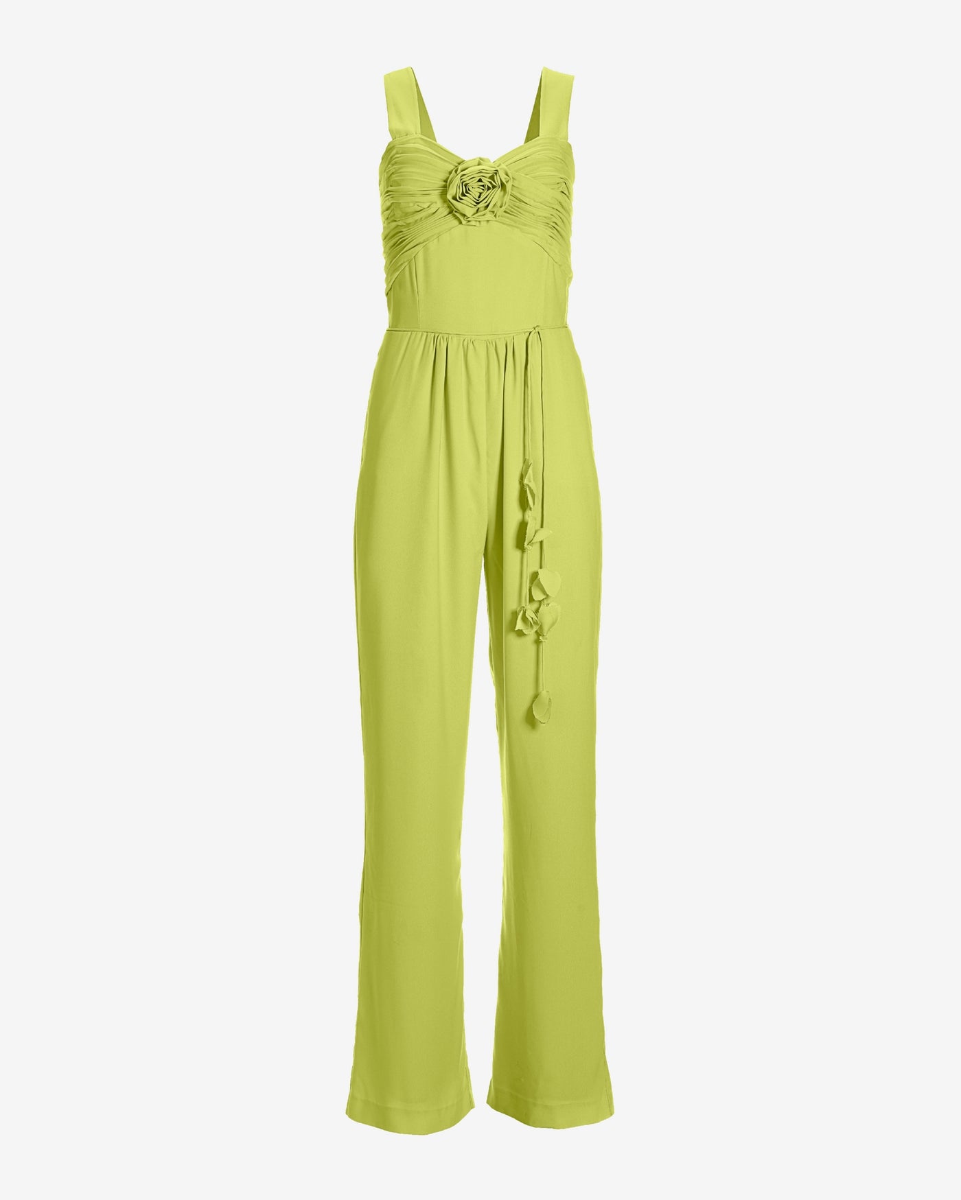 Rosette Occasion Woven Jumpsuit Lime Green
