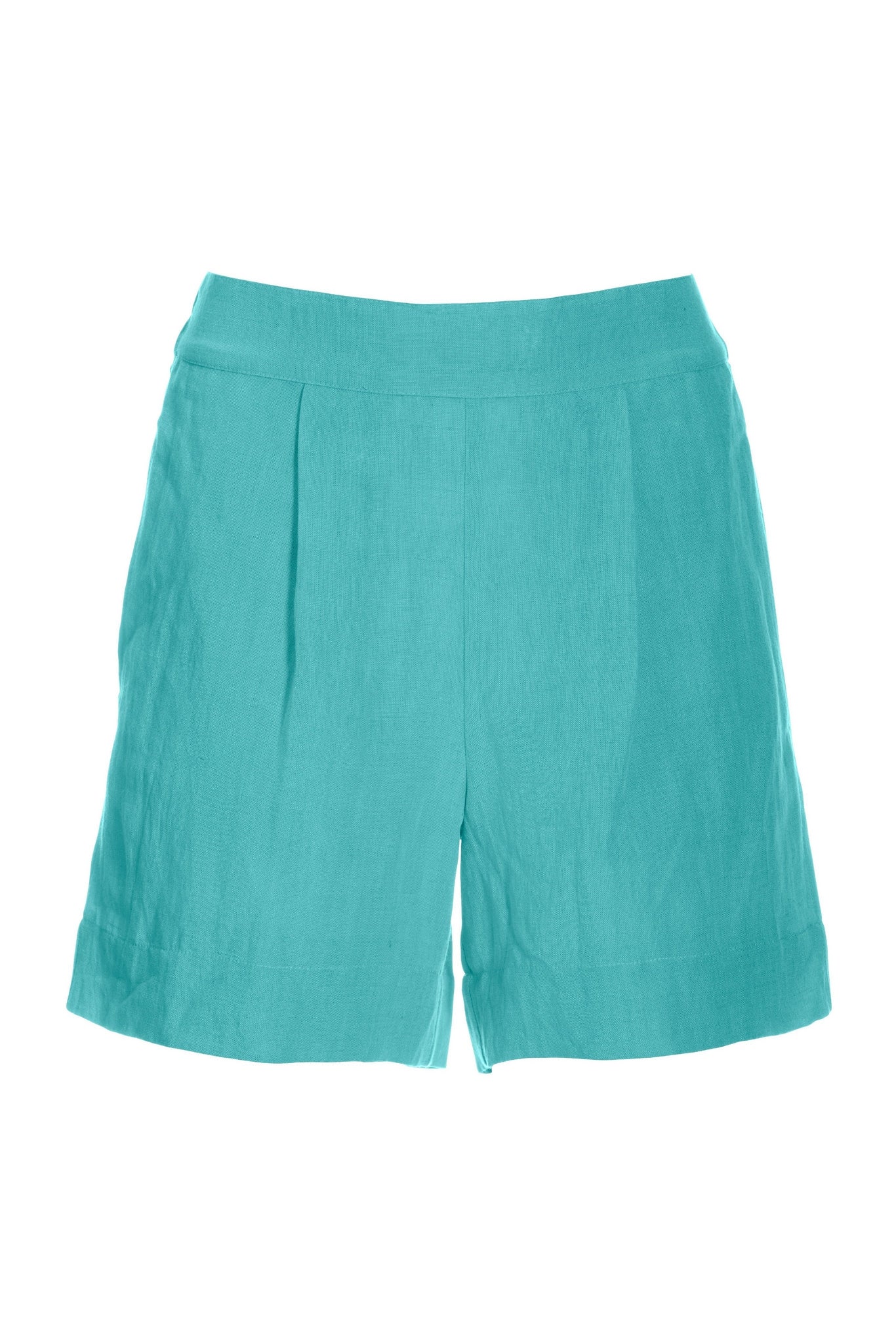 Effortless Pull-On Linen Short Fountain Blue