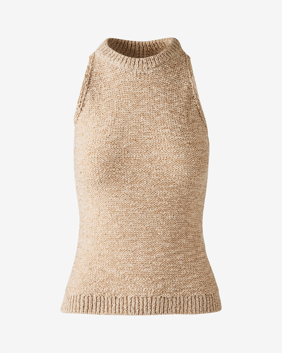 Textured Sequin High Neck Tank Cream/Gold