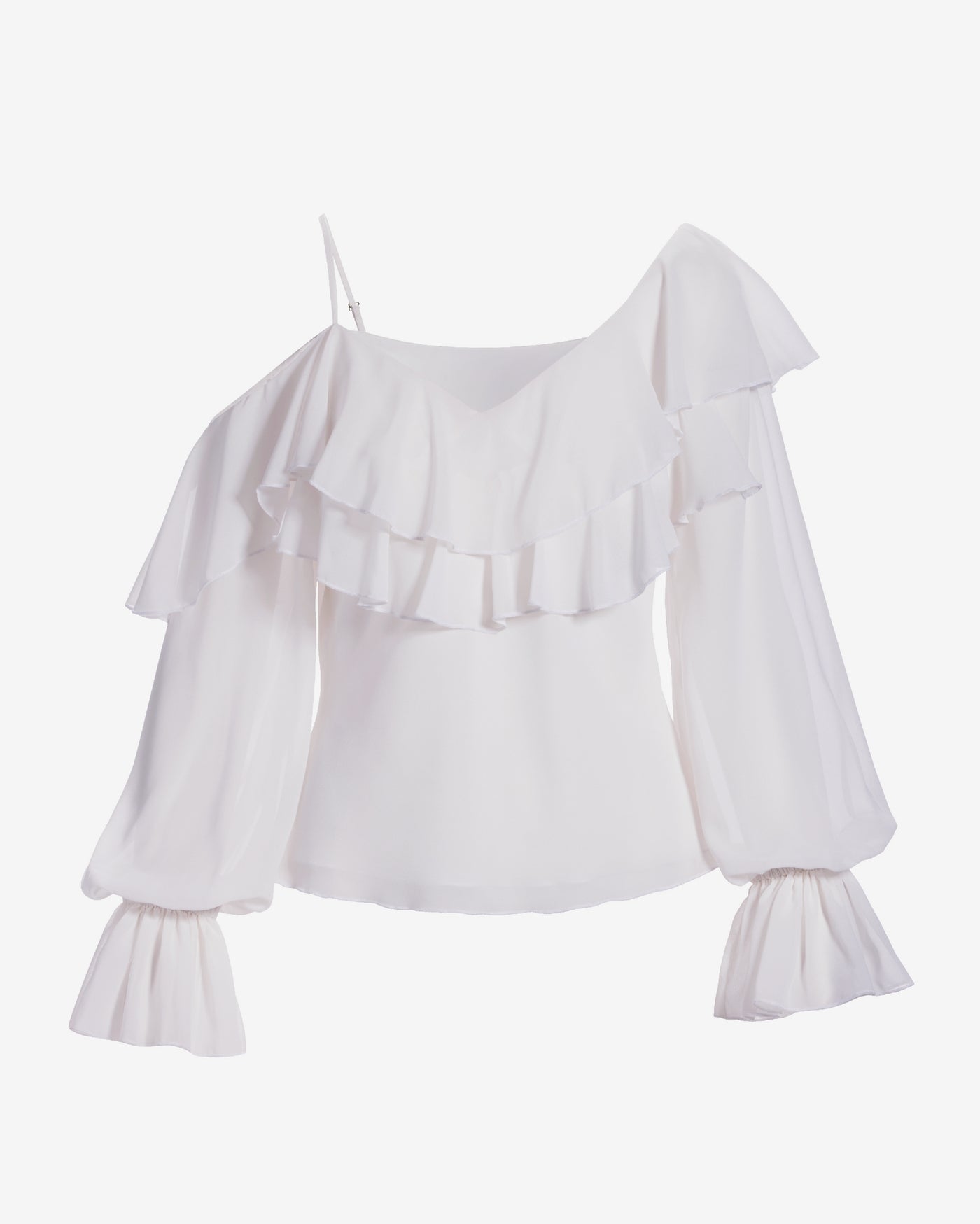 Layered Ruffle Chic Blouse White