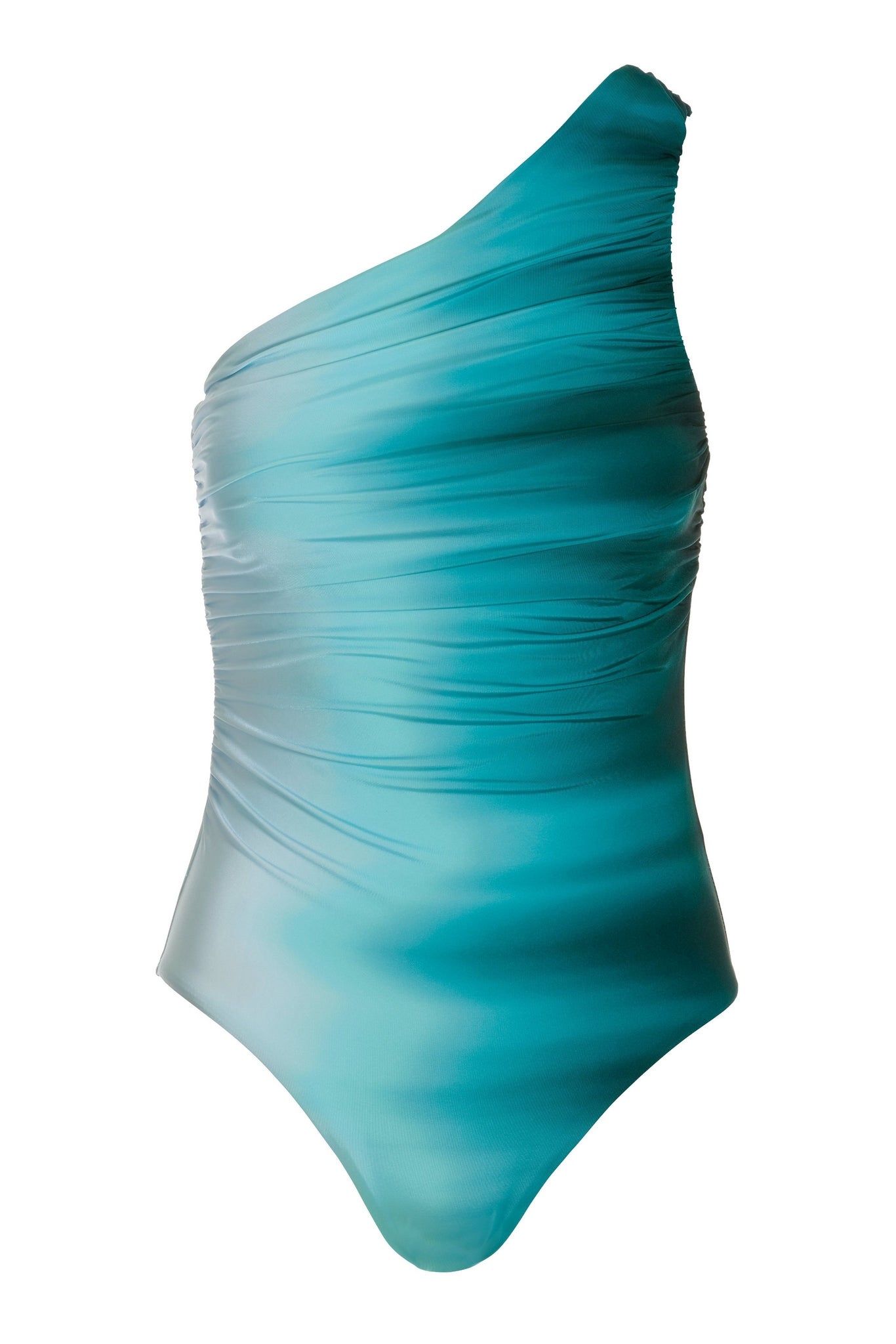 Ombre One Shoulder One Piece Blue Multi