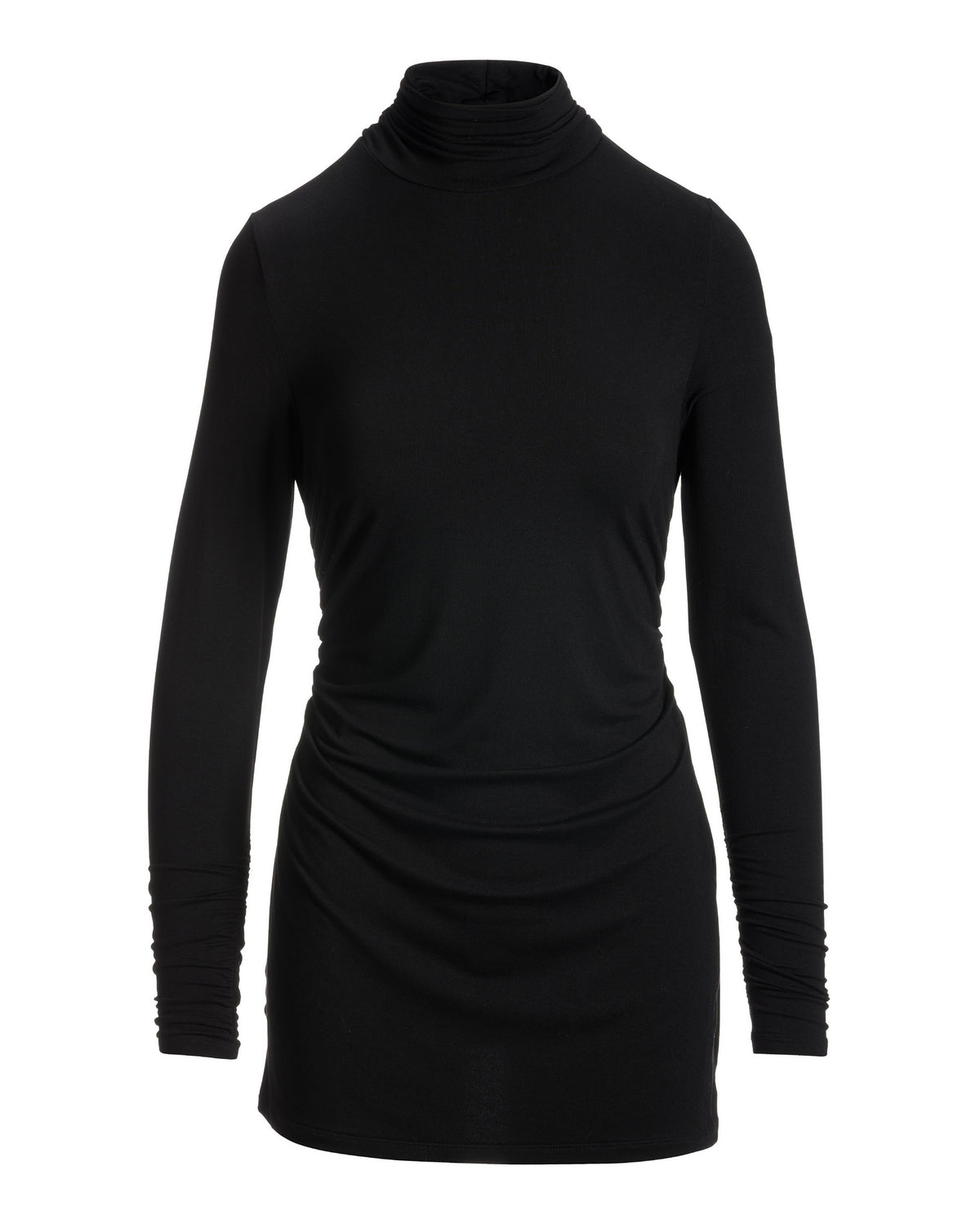 Ruched Knit Tunic Black