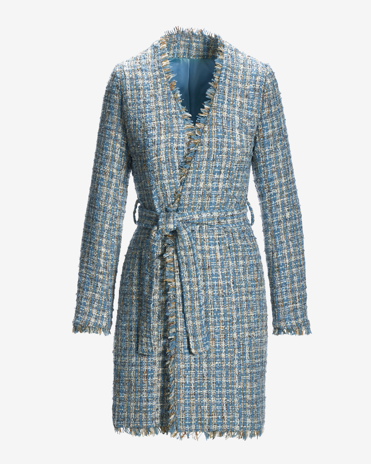 Tweed Wrap Jacket Blue Multi