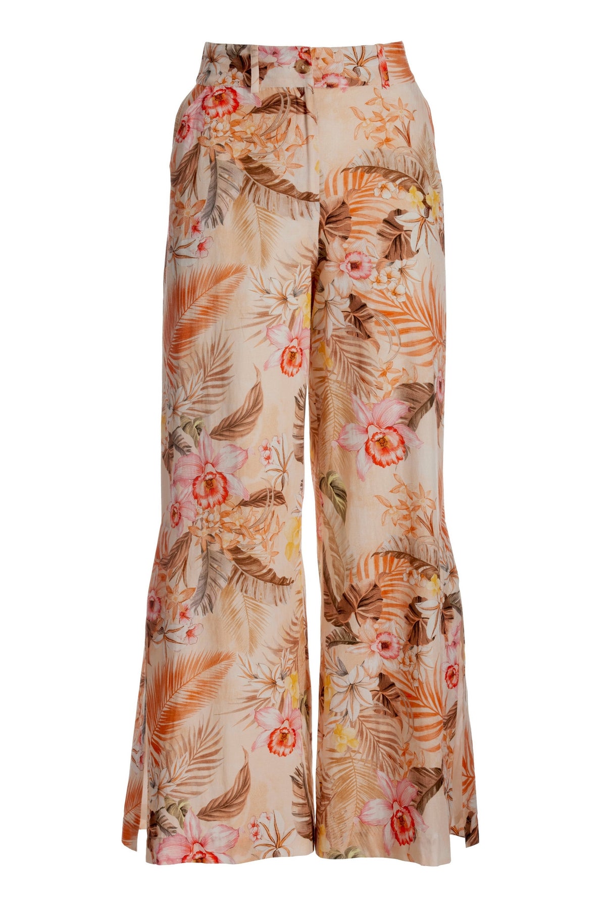 Ipanema Orchids Print Linen Side-Slit Pant Multi