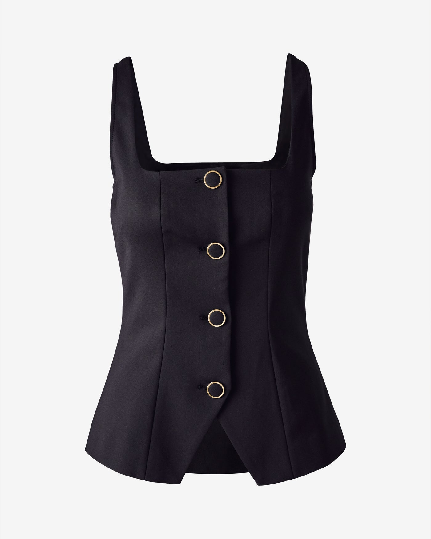 Modern Cut Away Vest Black