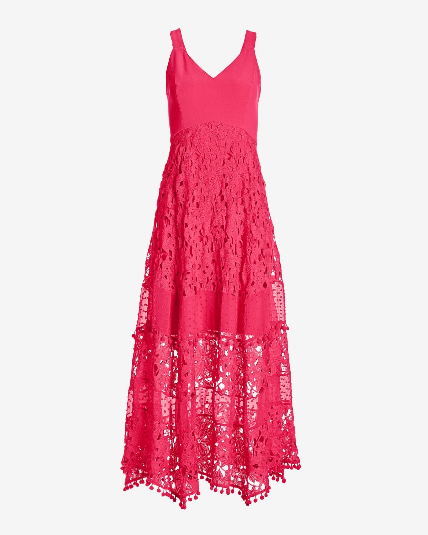 Mixed Media Lace Pom Pom Dress Blossom