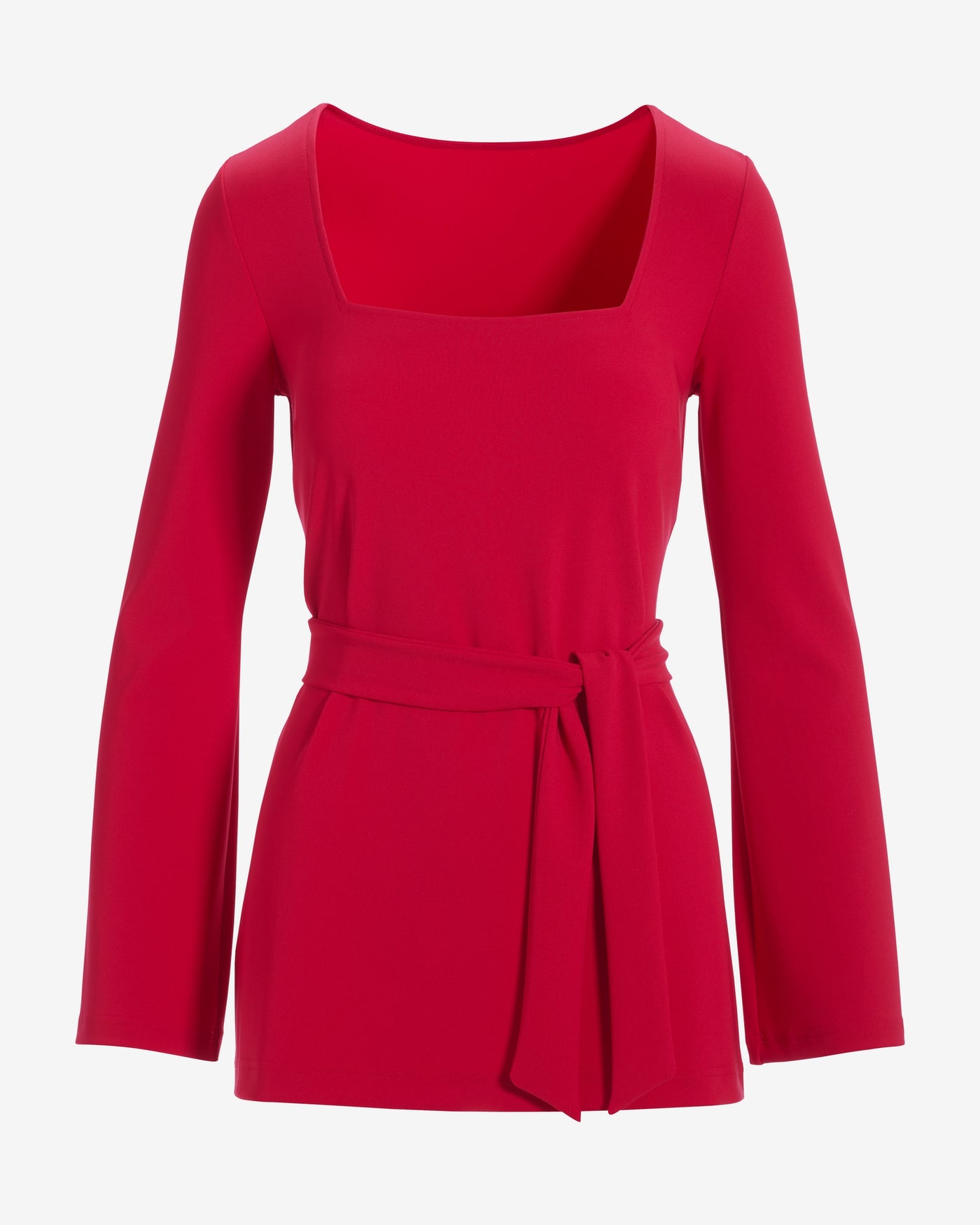 Beyond Travel Square Neck Tie Waist Top French Kiss