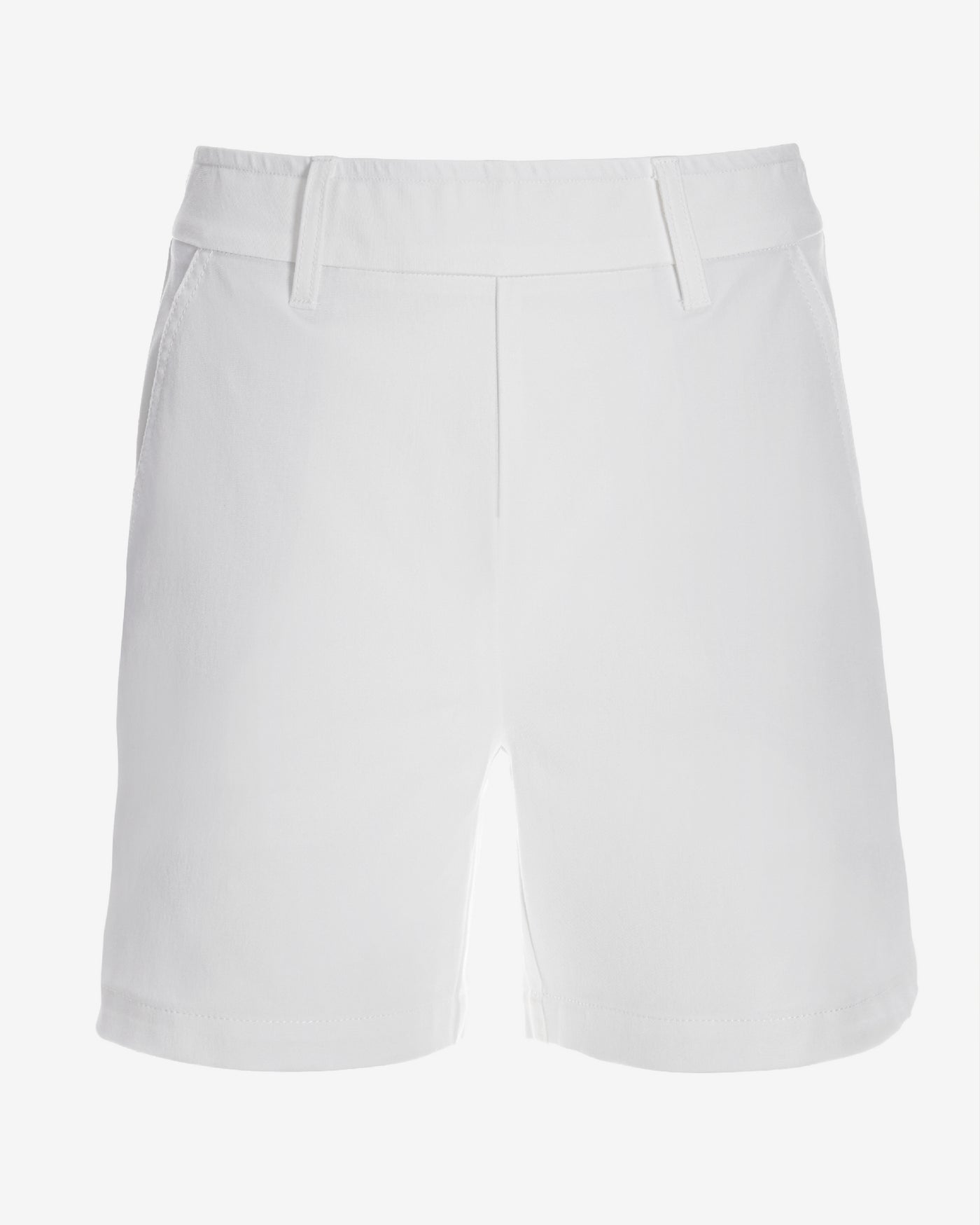 Twill Pull-On Five-Inch Short Pure White