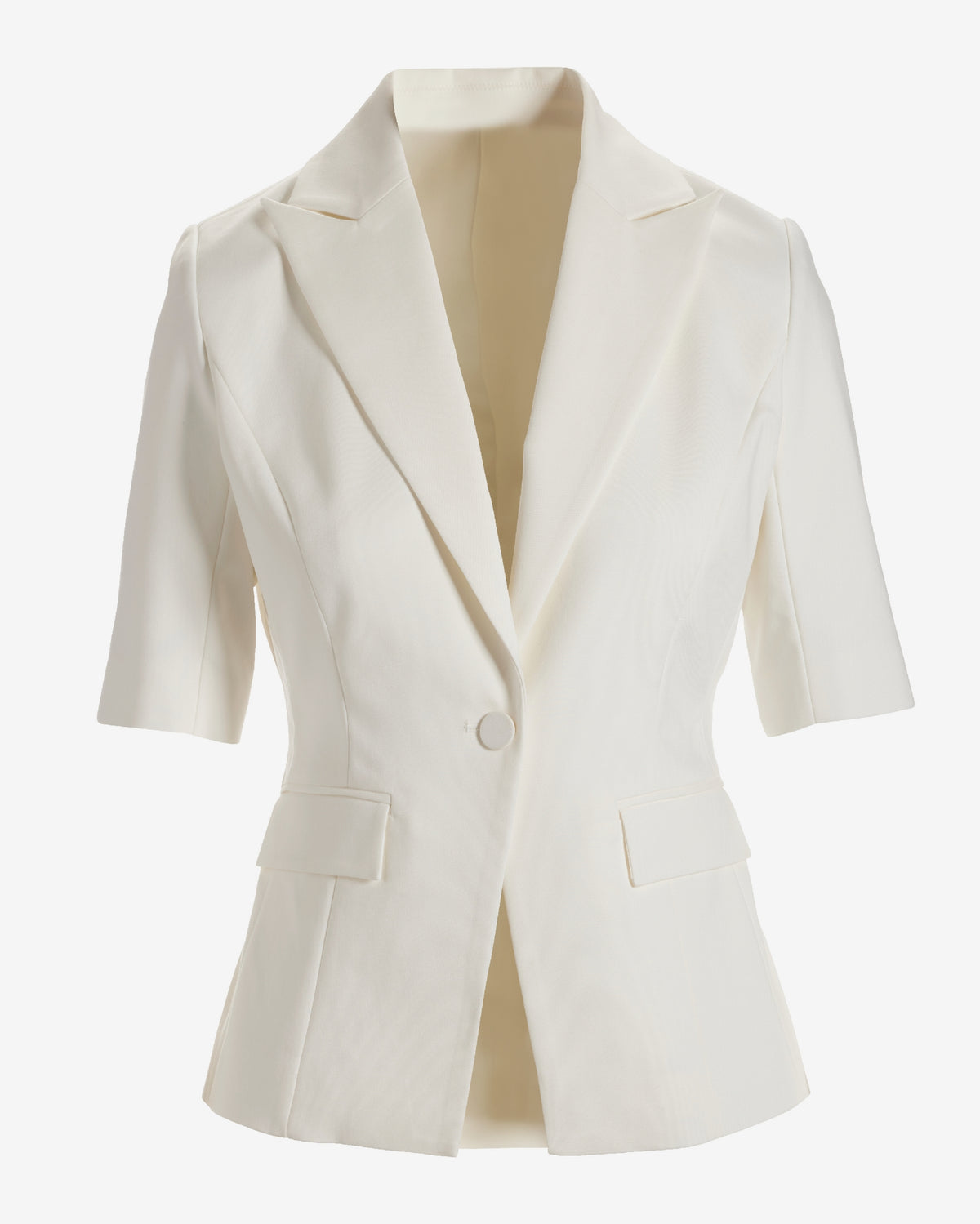 Modern Short Sleeve Blazer Ivory