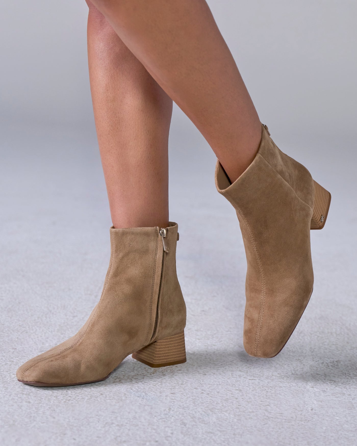 Sam Edelman Rounded-Toe Bootie Almond