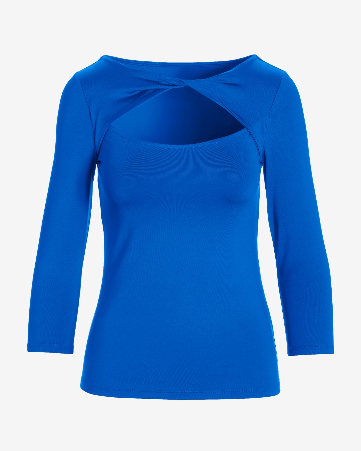 So Modern Cutout Three Quarter Sleeve Top Palace Blue