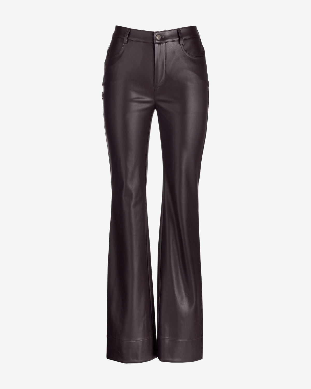 Monterey Faux Leather Five Pocket Bootcut Pant Chocolate