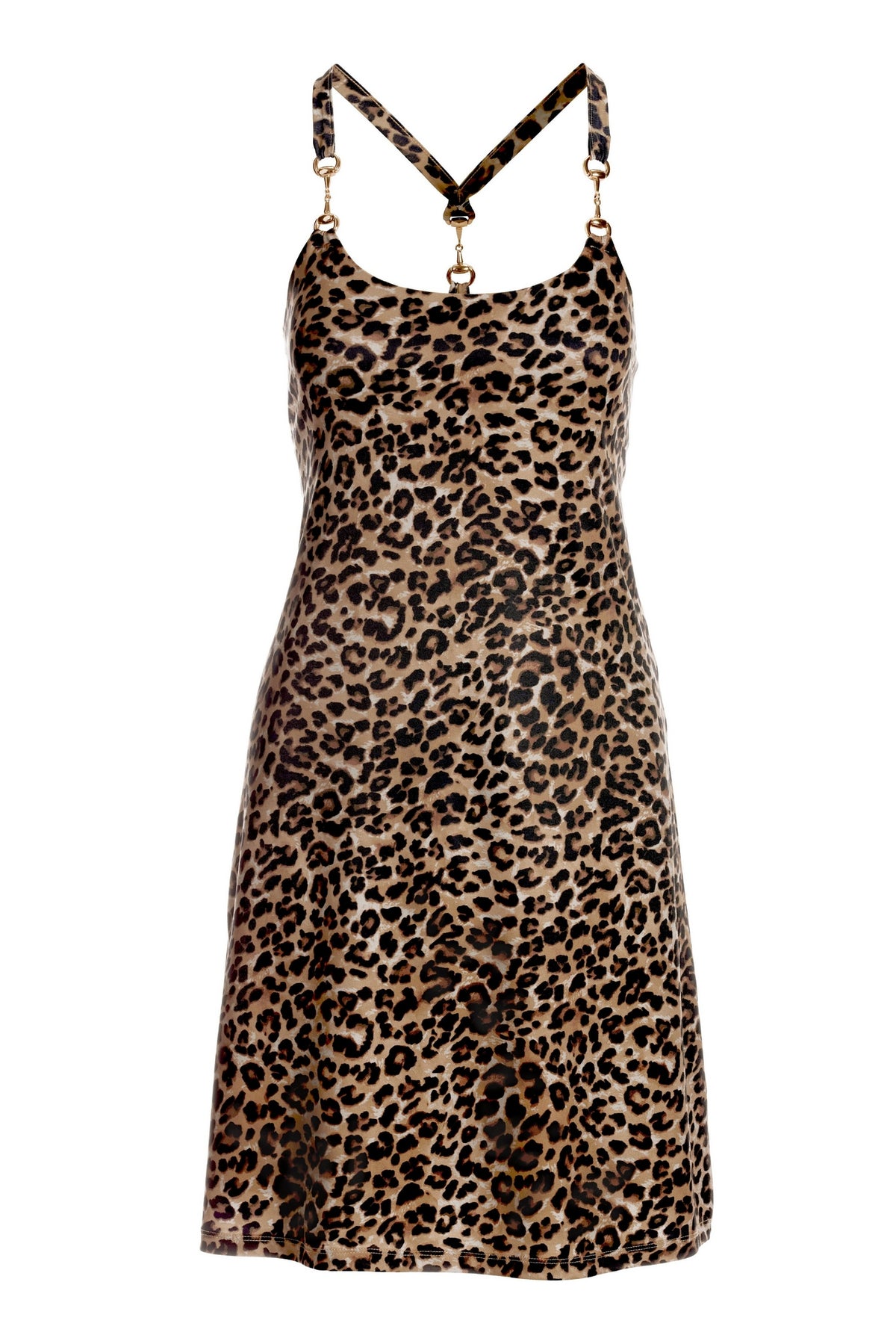 Cheetah Hardware Detail Swingy Dress Black Multi