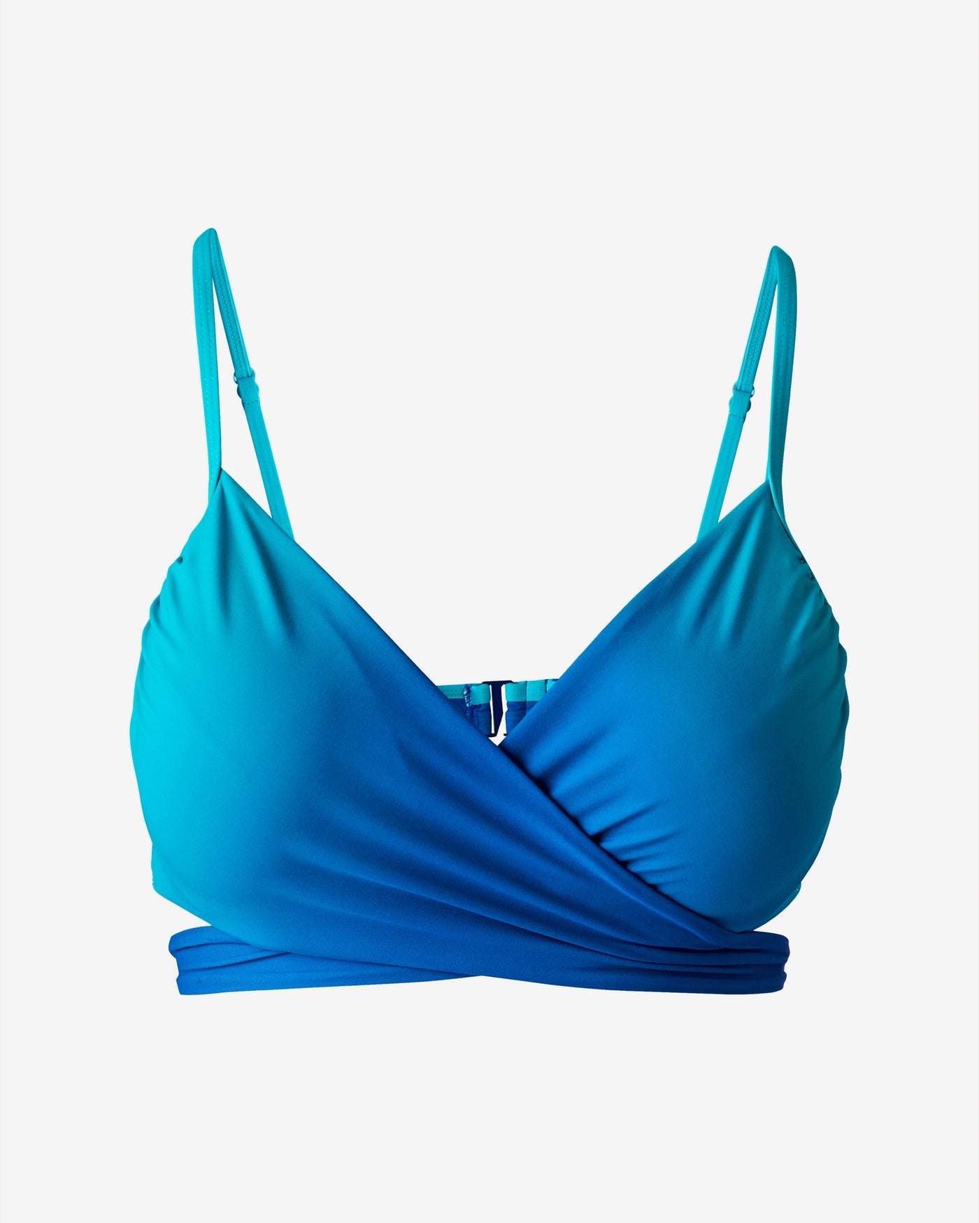 Swim Sense Blue Ombre Wrap Underwire Bikini Top Blue Ombre