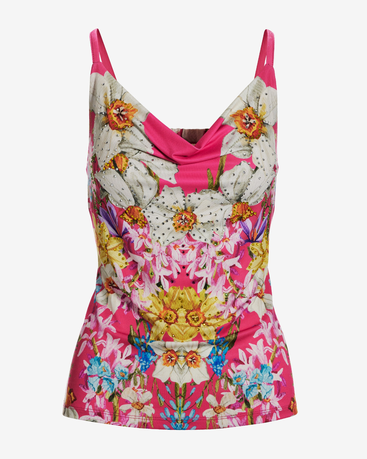 So Chic Heat Seal Cowl Floral Cami Mirrored Meadow