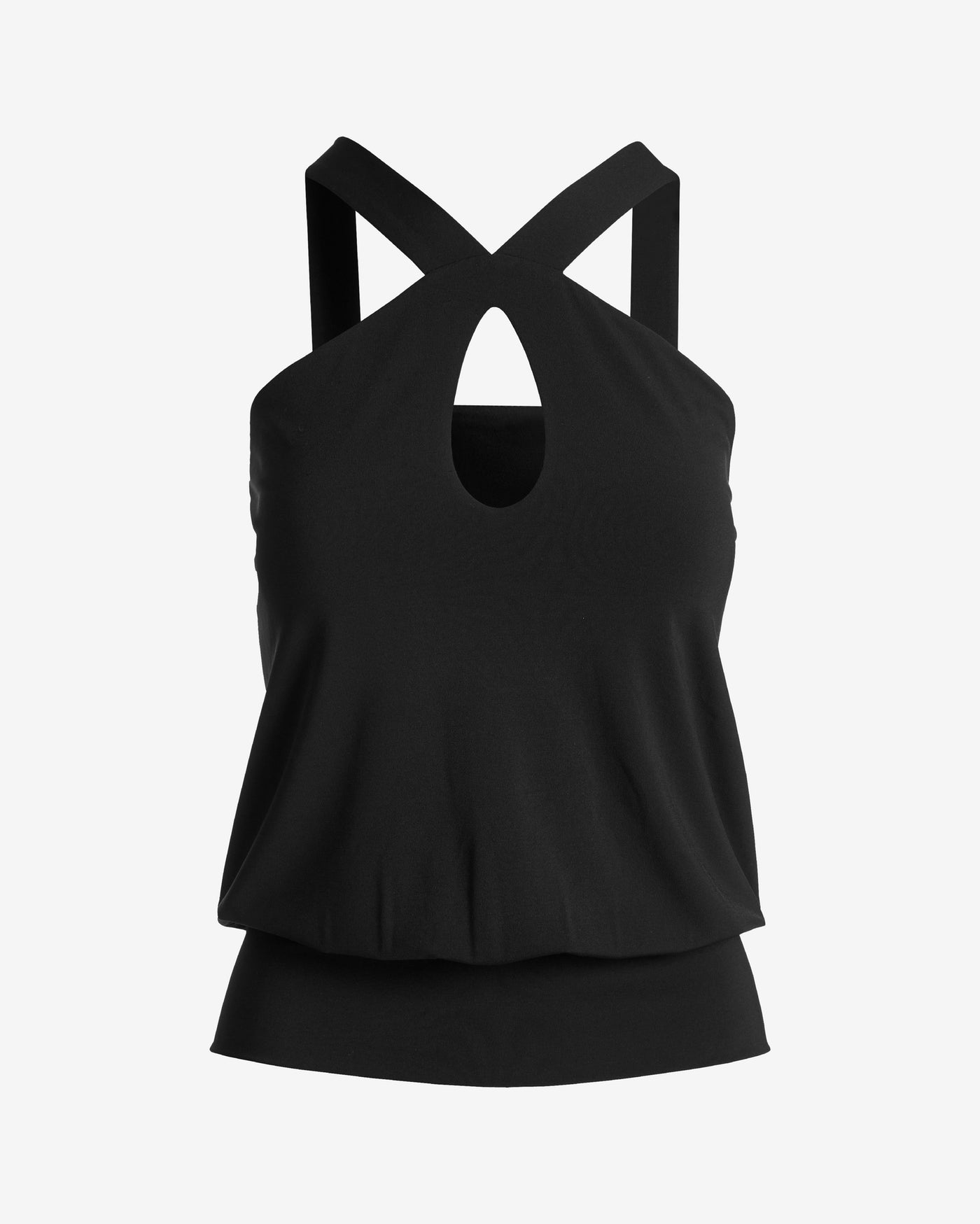 Keyhole Blouson Knit Top Proper Black