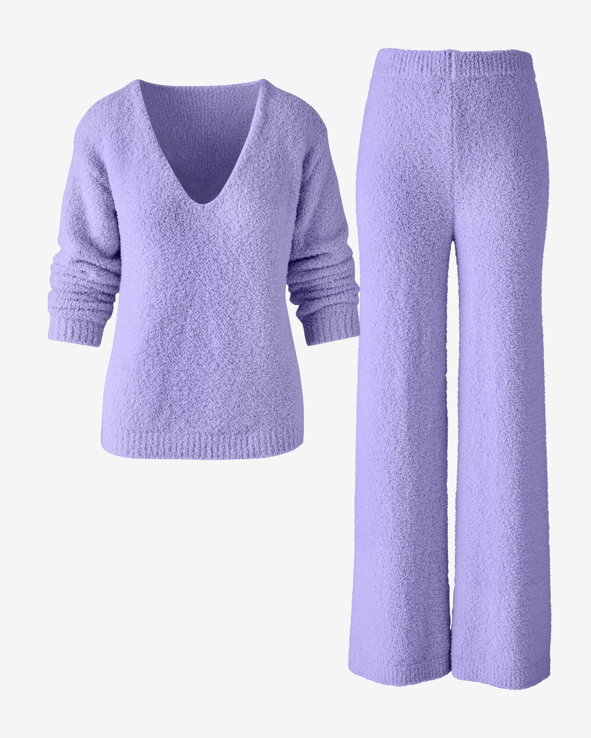 Cozy Luxe V-Neck Lounge Set Lavender