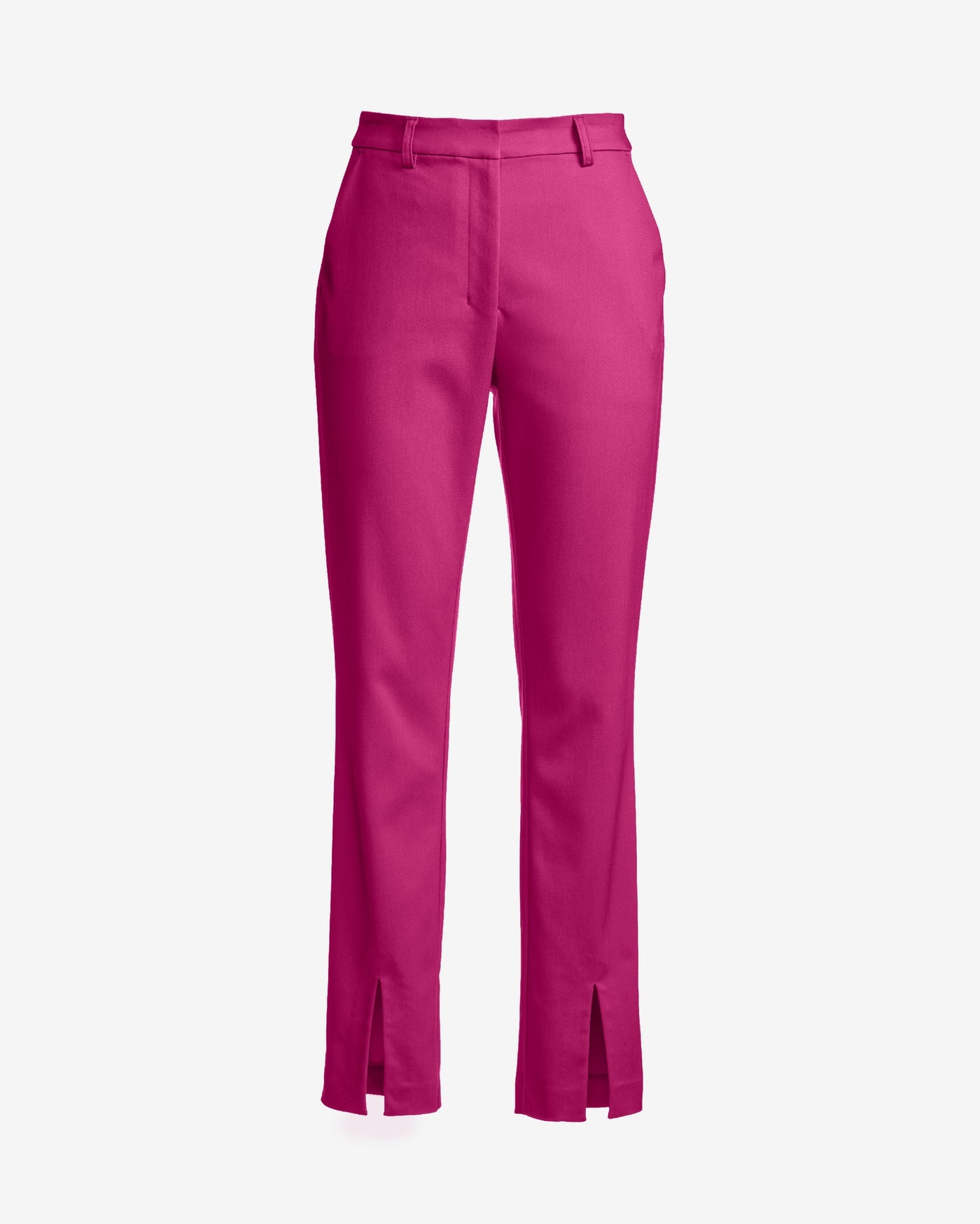 Newport Modern Slim Straight Leg Slit Front Trouser Pant Festival Fuchsia