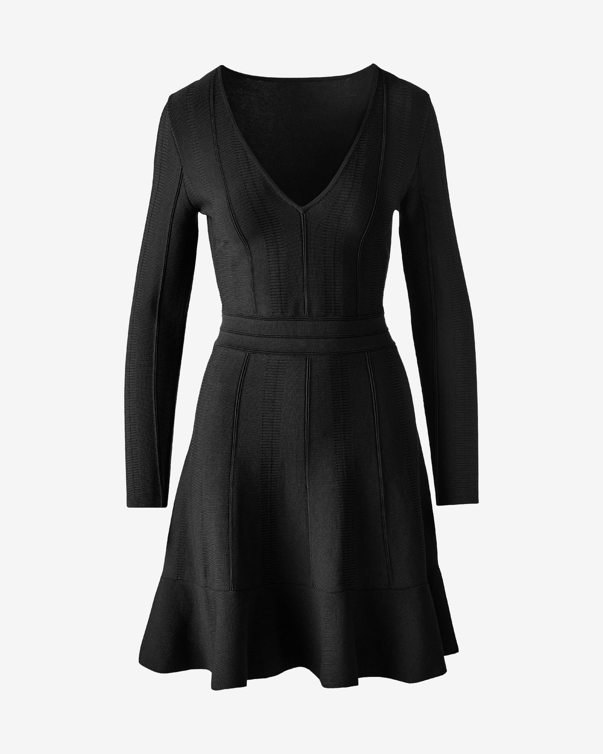 Fit and Flare Sweater Dress Black