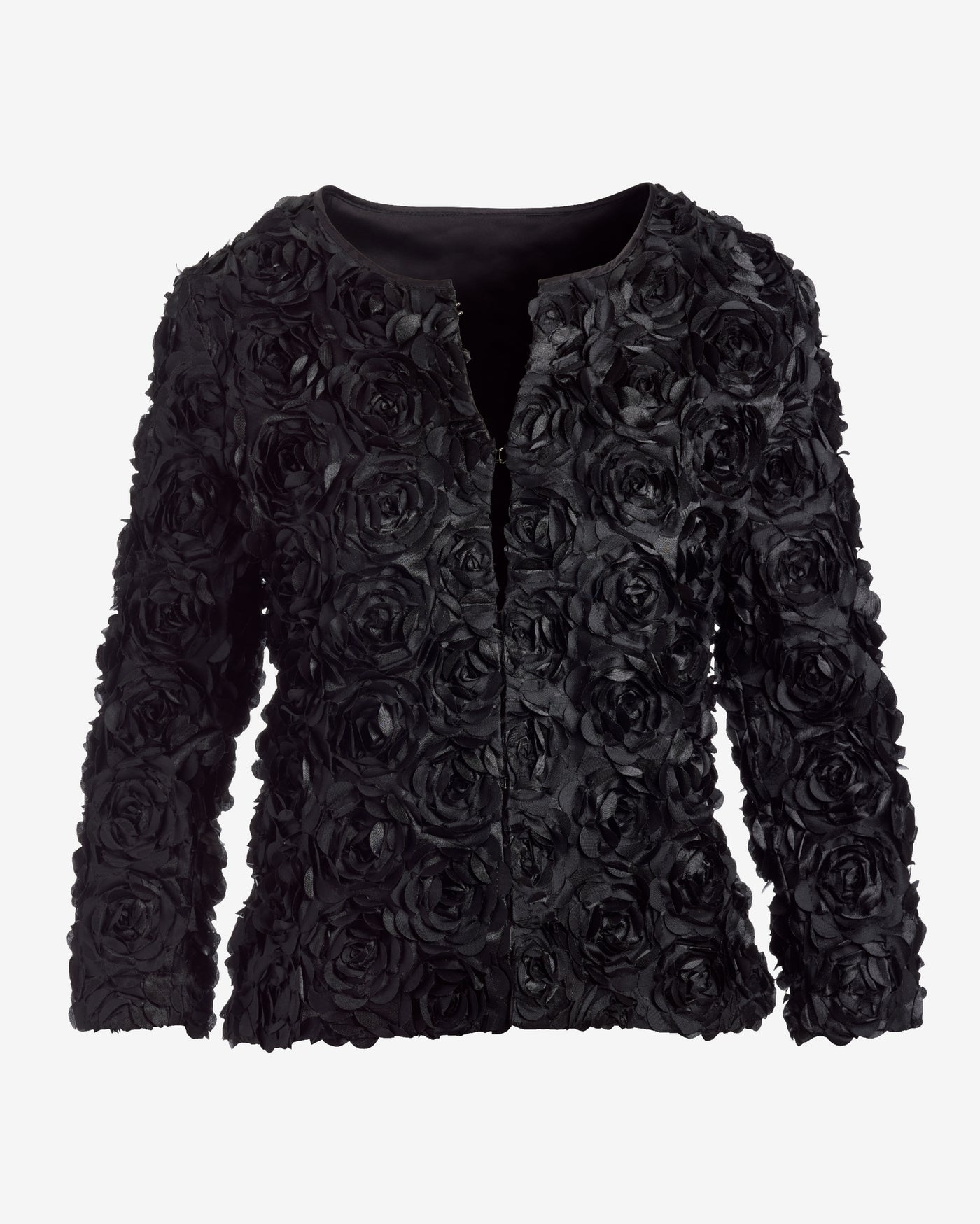 Rosette three quarter sleeve Jacket Black