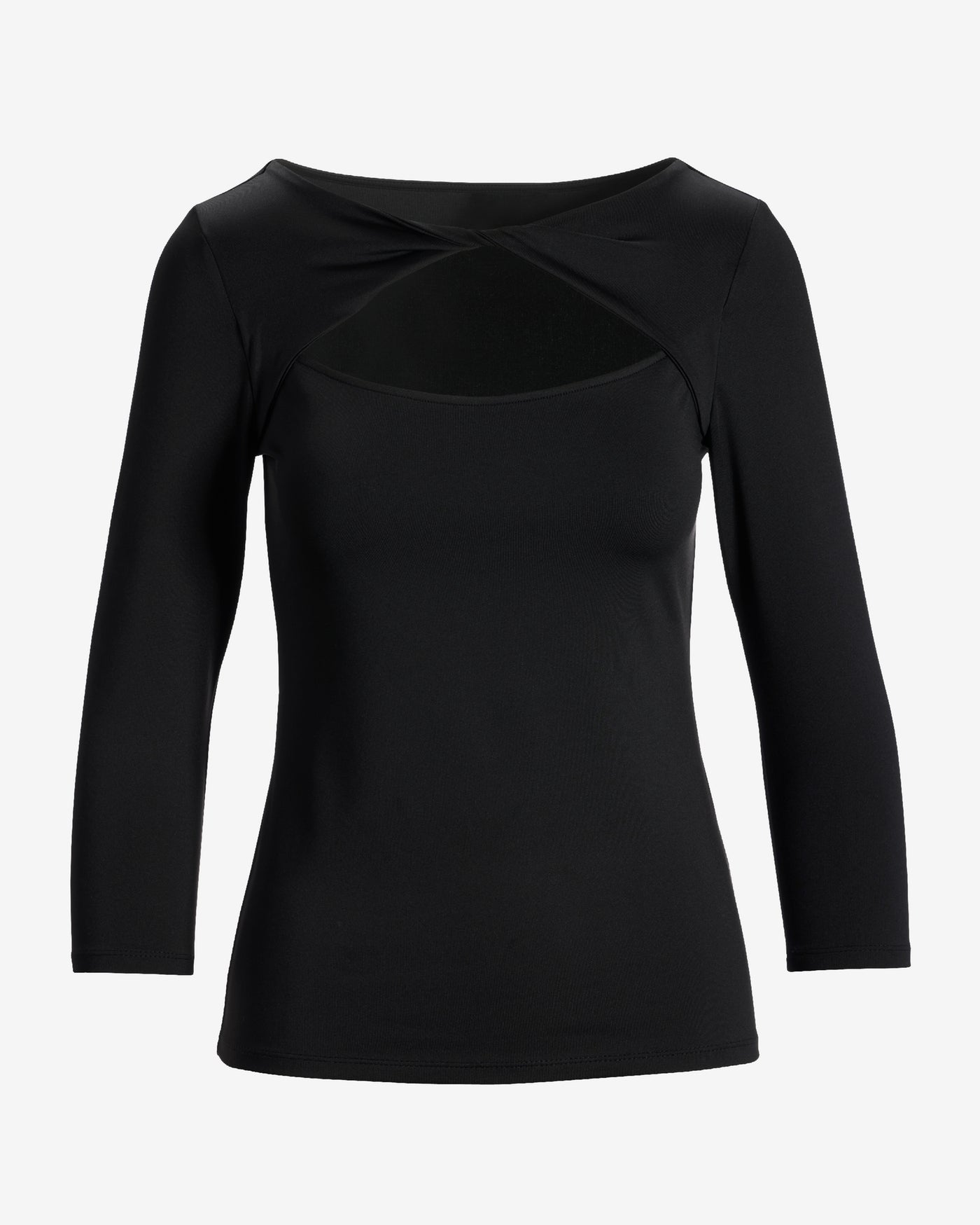 So Modern Cutout Three Quarter Sleeve Top Proper Black