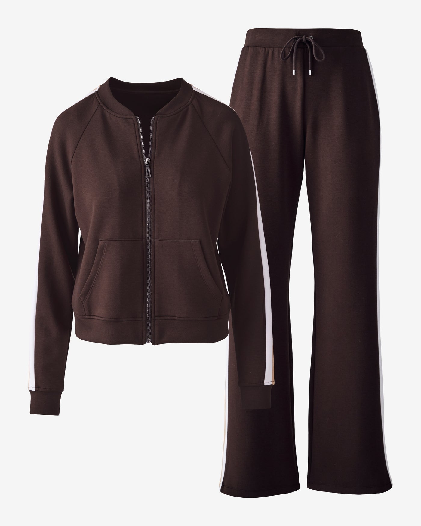 Luxe Lounge Tonal Track Stripe Set Chocolate Torte