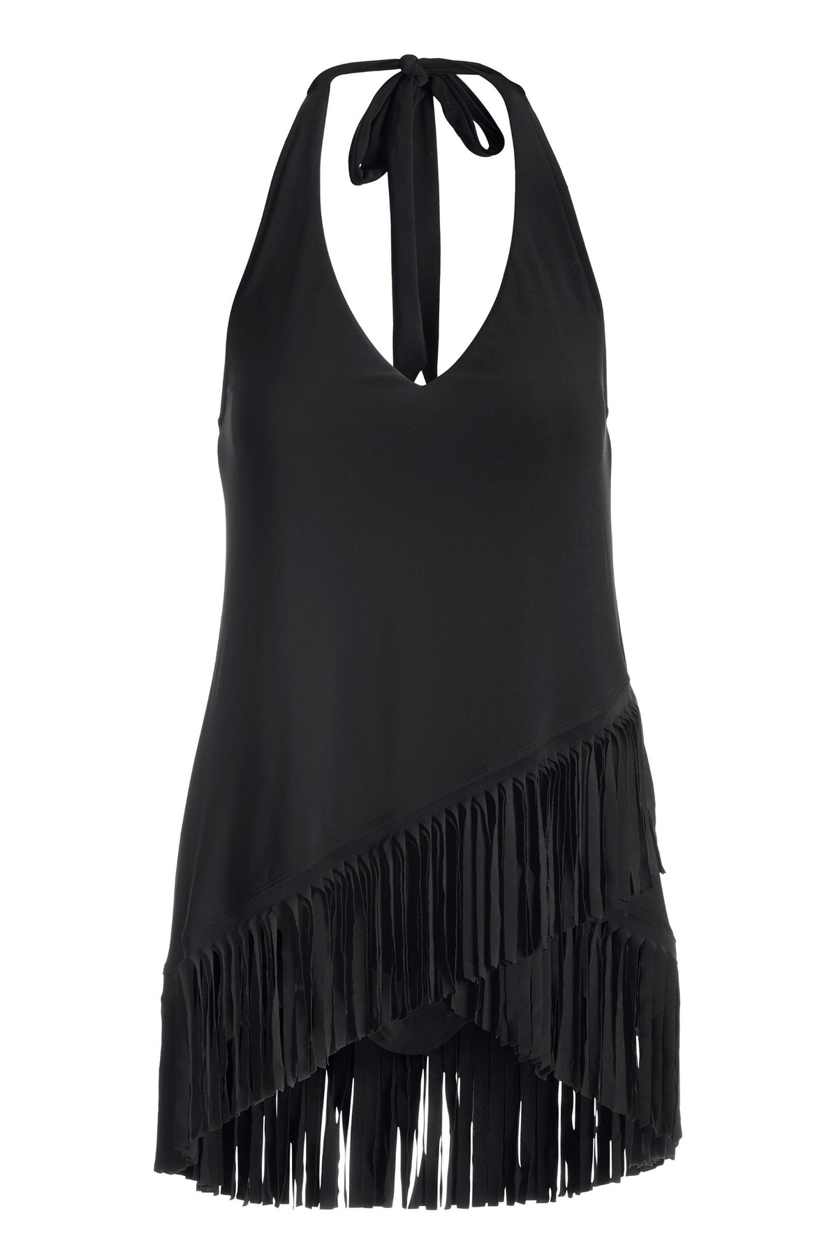 ONE PIECE FRINGE SWIM DRESS Black