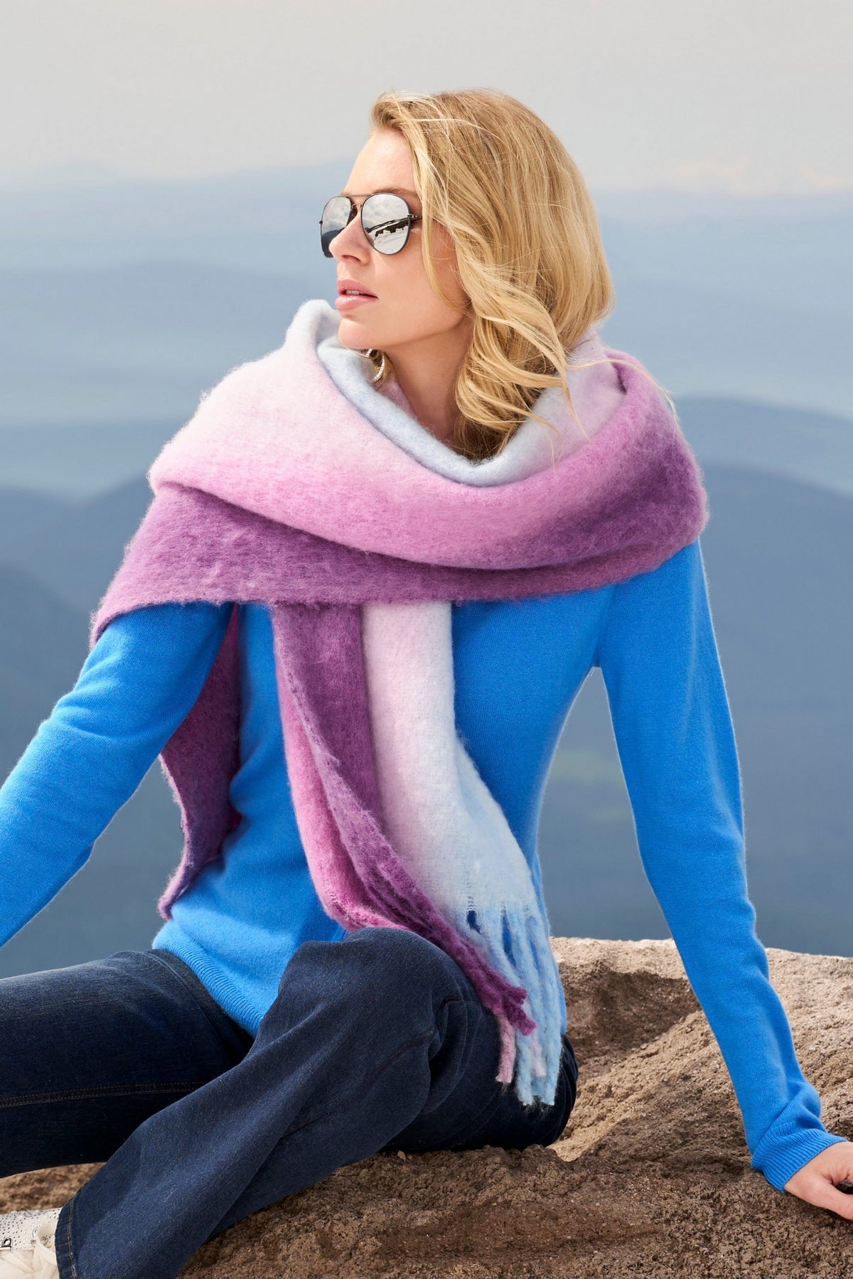 Ombre Winter Scarf Purple Multi