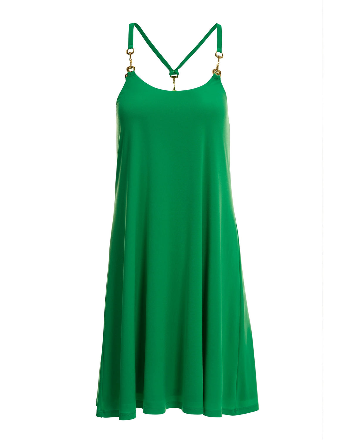 Hardware Sleeveless Tank Dress Monaco Green