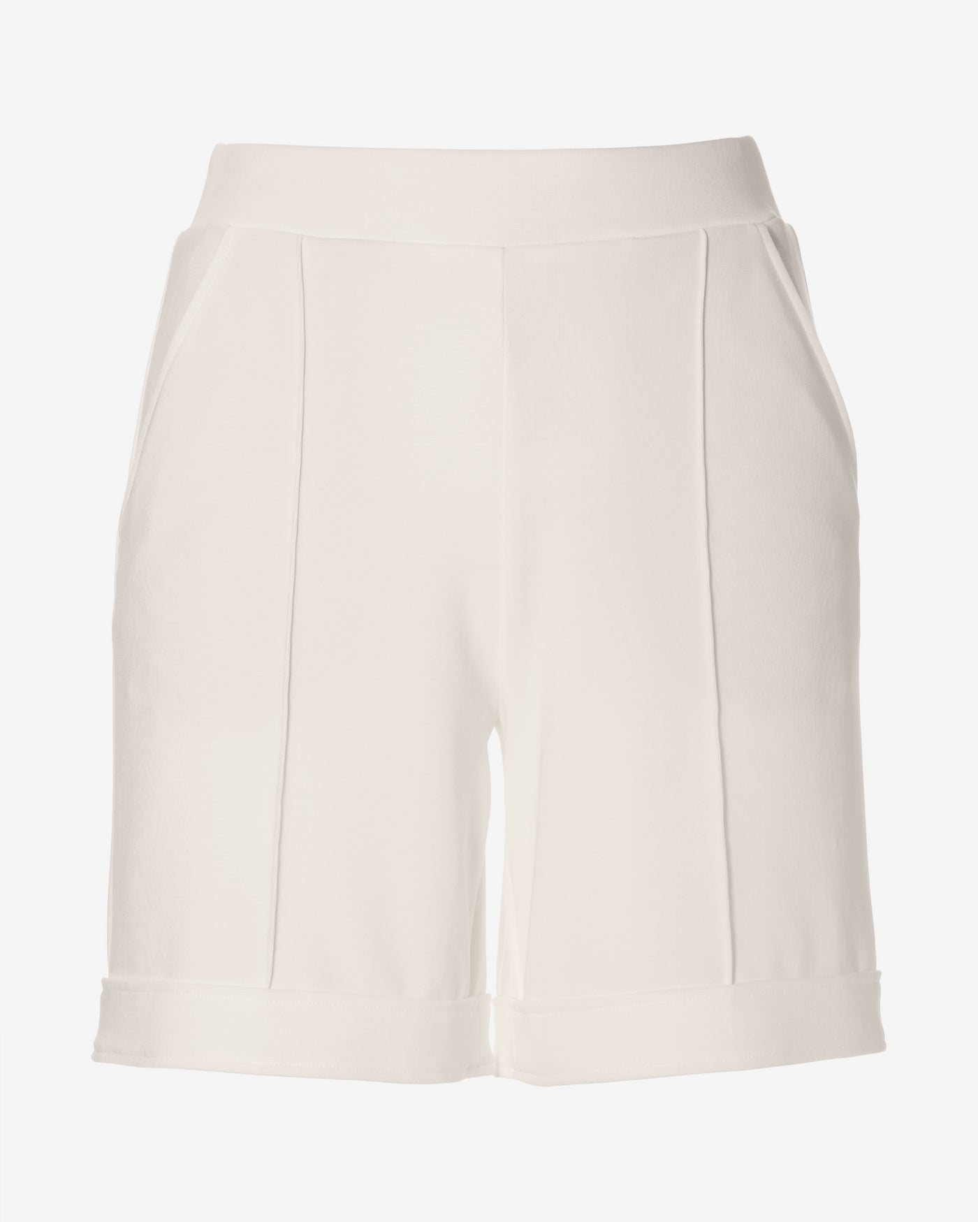 Beyond Travel 7 Inch Cuffed Trouser Shorts Ivory Coast