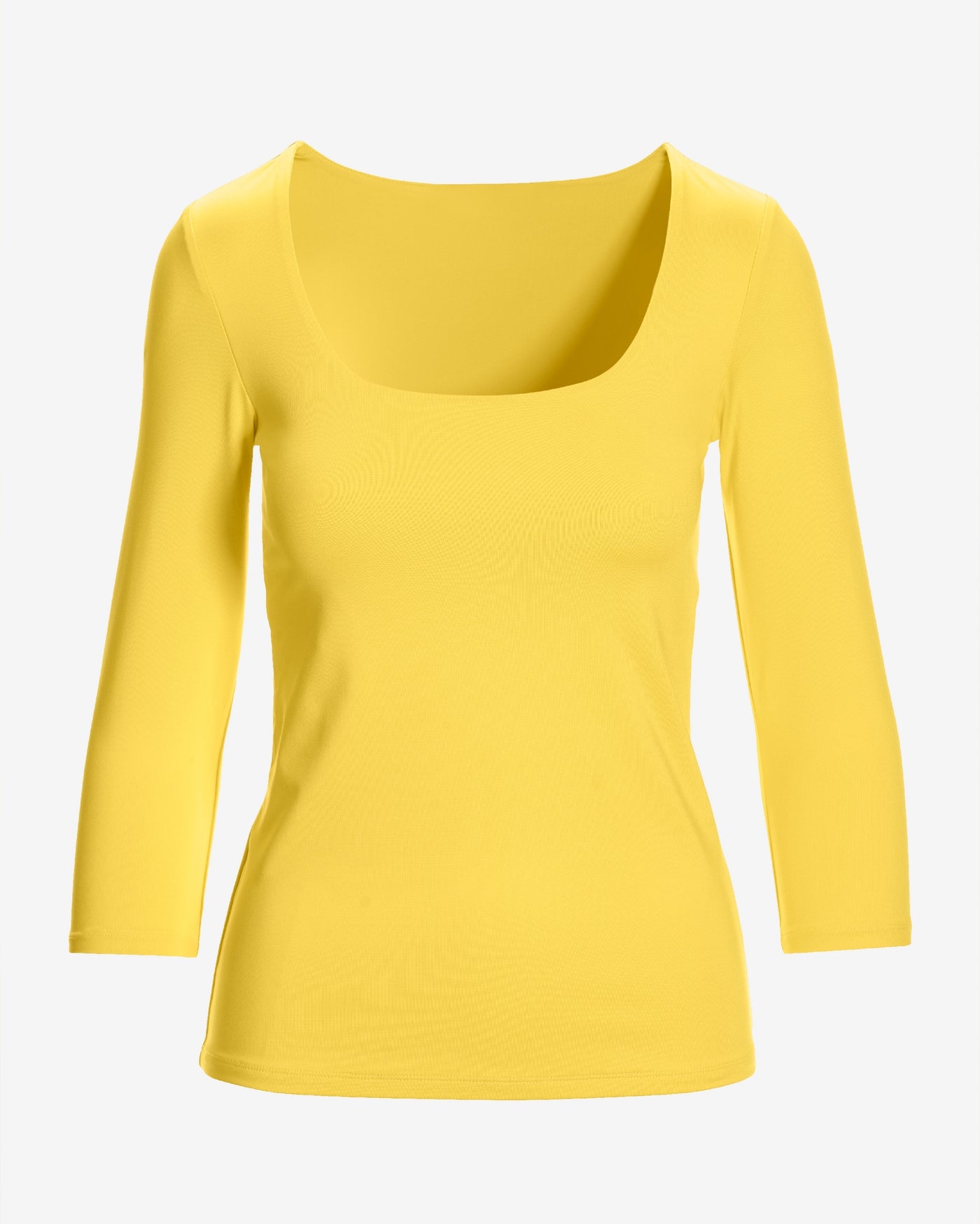 So Modern Scoop Neck Three Quarter Sleeve Top Lemon Drop