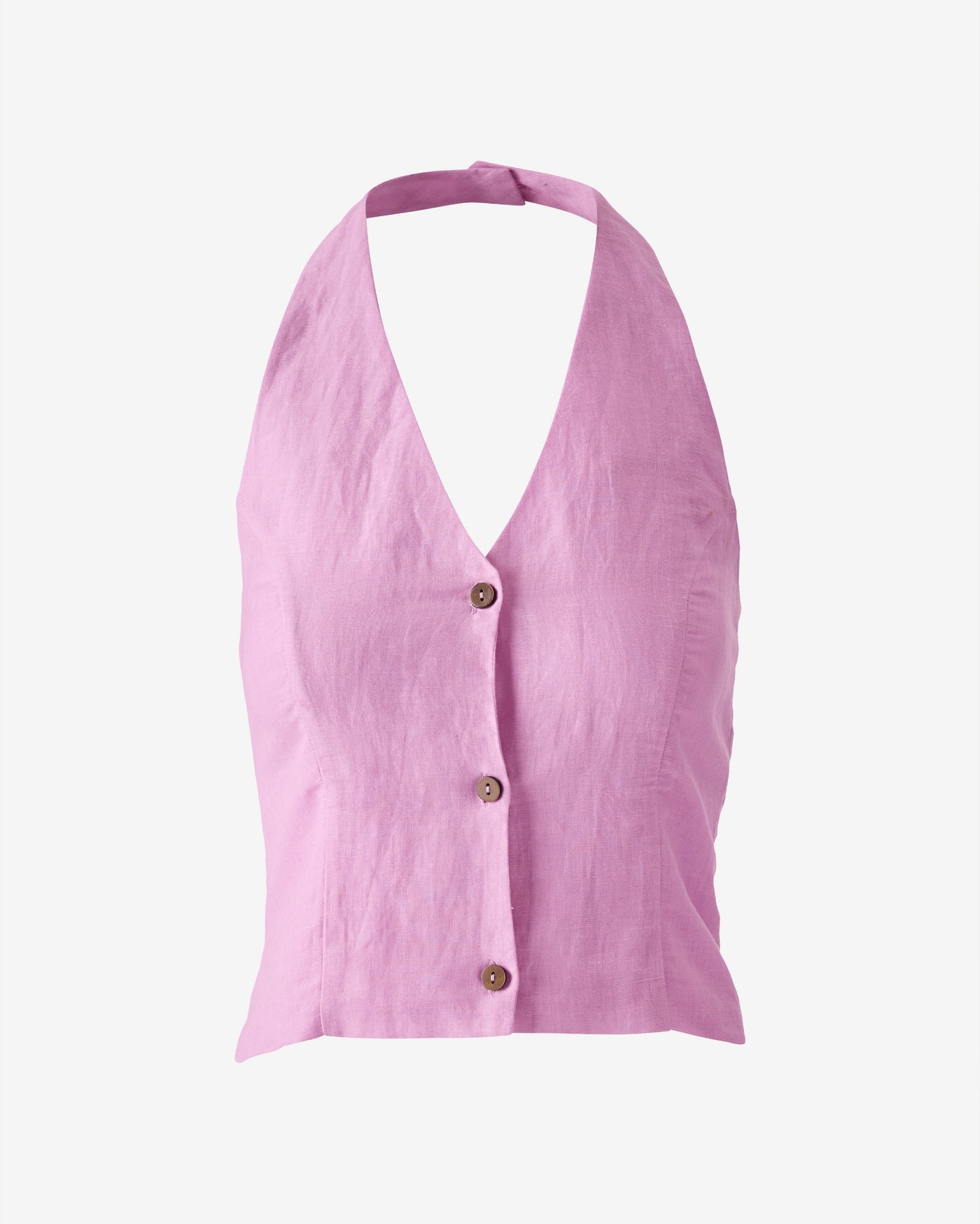 Linen Halter Vest Top Orchid