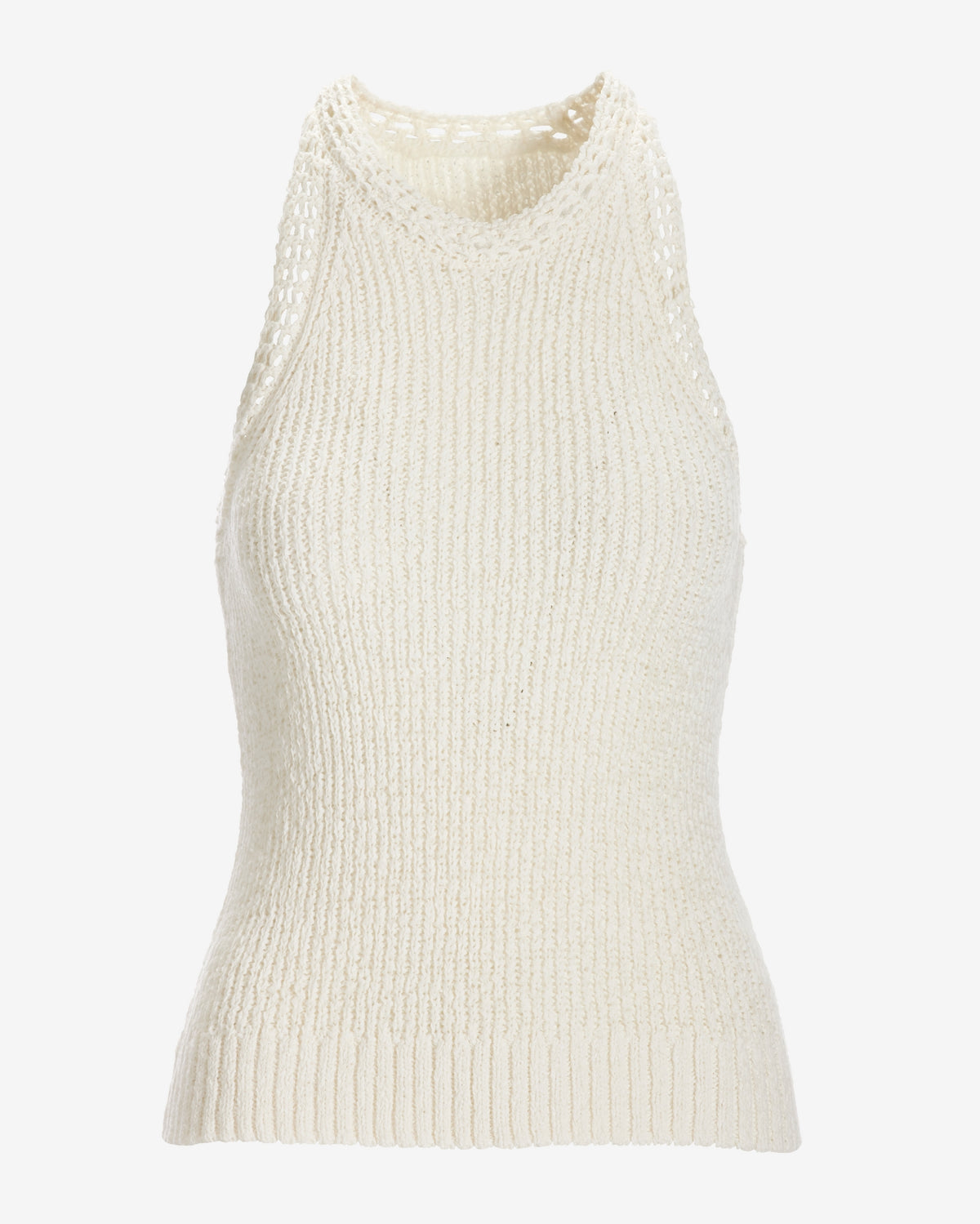 High Neck Sweater Tank Off White